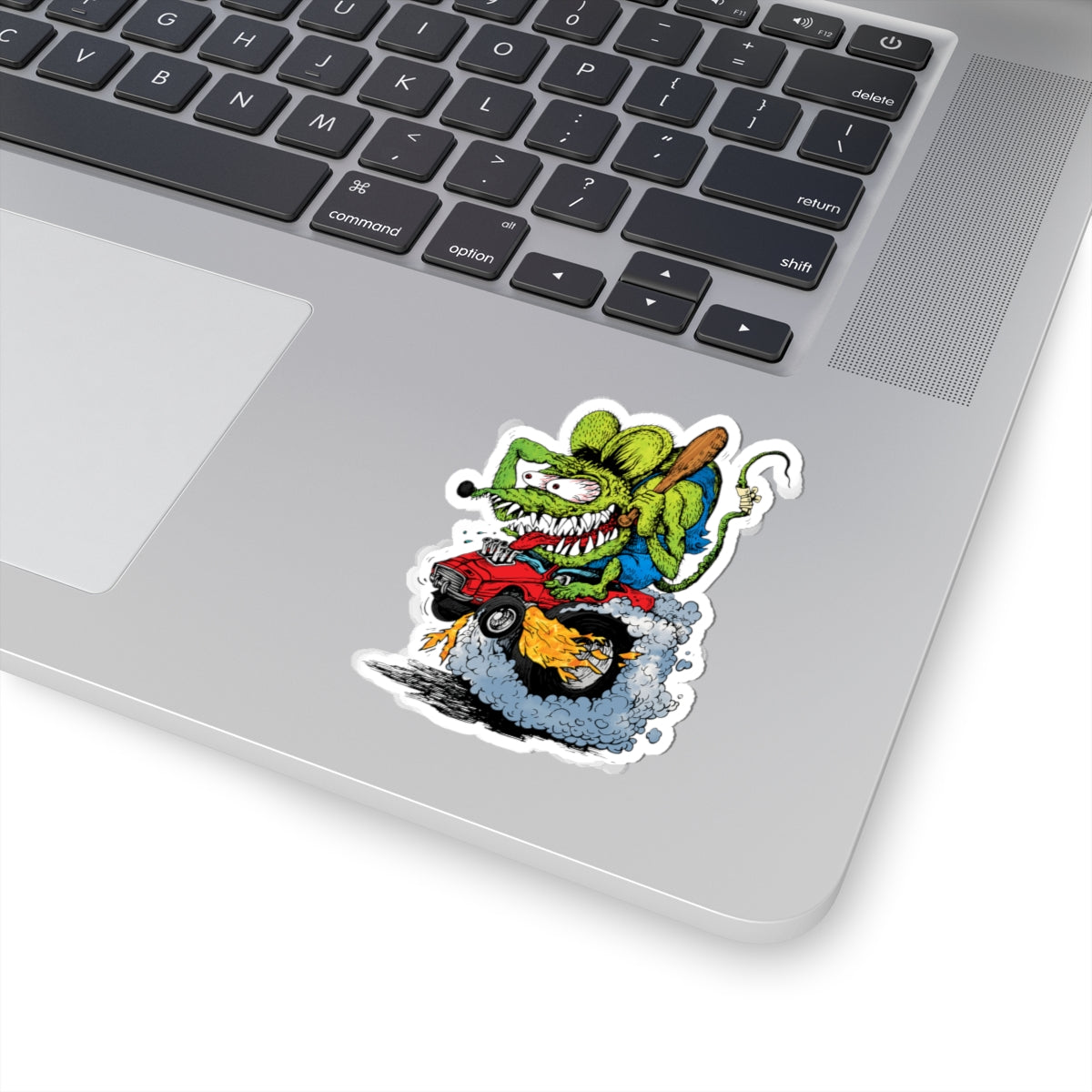Hot Rod Ratfink Sticker – Wild Ride Cartoon Rat with Flames and AttitudeArtKiss-Cut Stickers