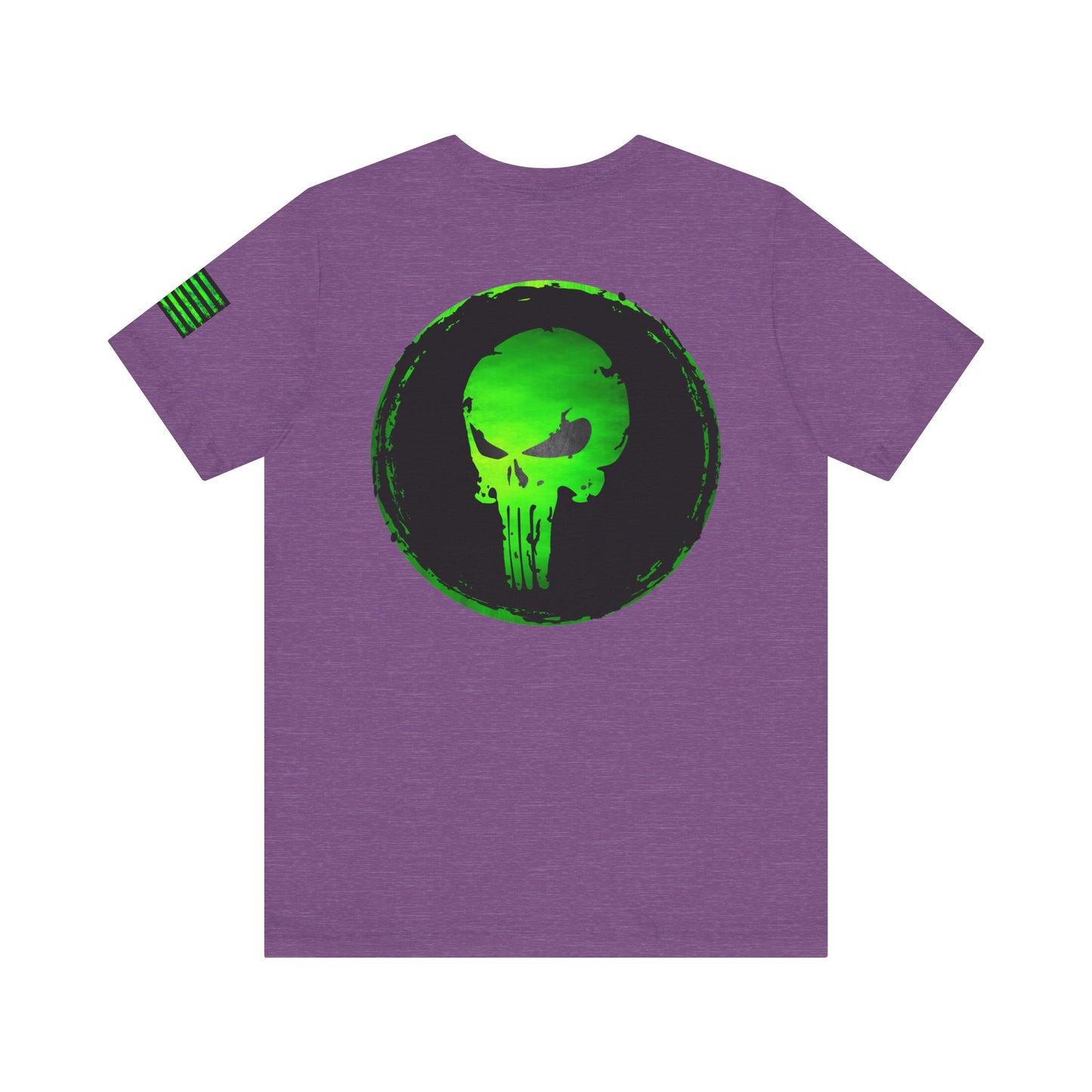 Toxic Green Punisher Skull – Neon Grunge Vigilante Graphic for Shirts, Decals & Prints