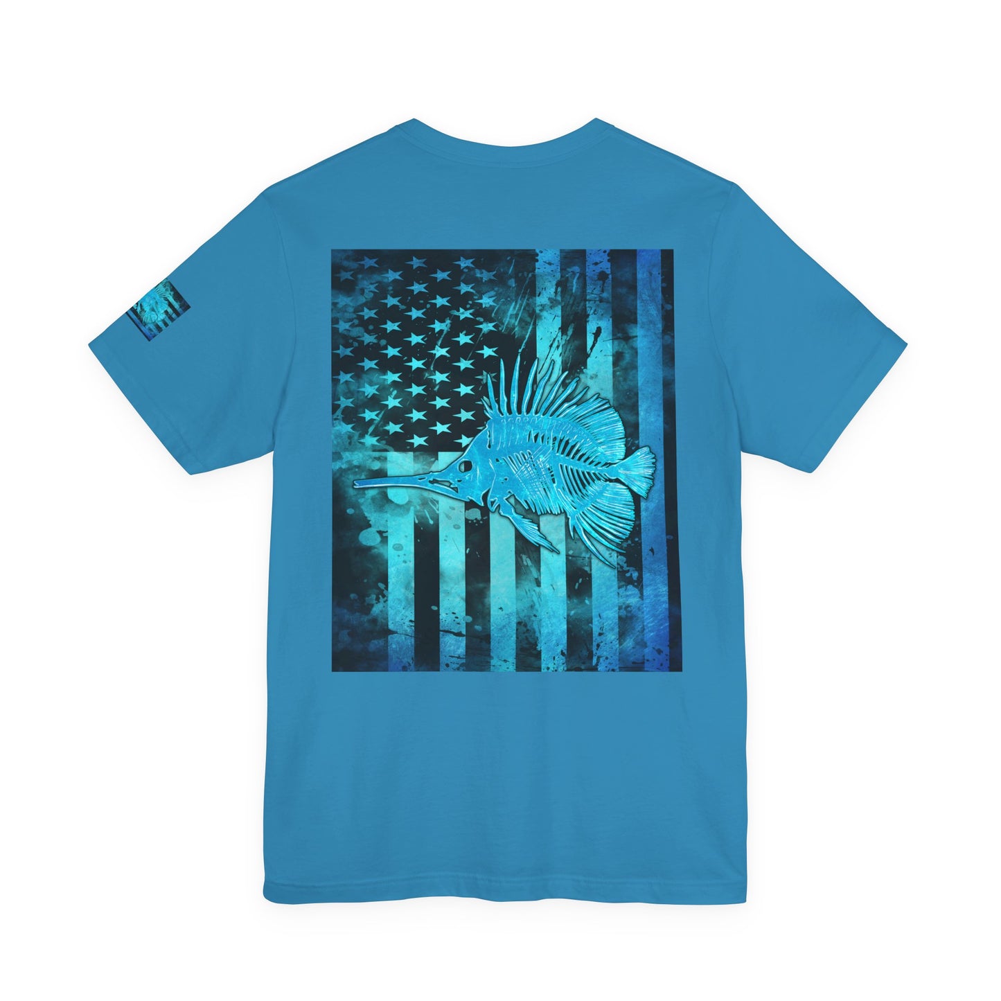 Fishing Angler American Flag Tee, Patriotic USA Shirt, Vintage American Flag