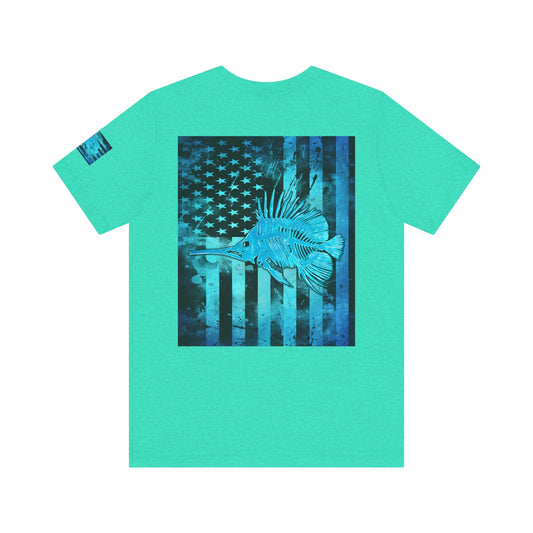 Fishing Angler American Flag Tee, Patriotic USA Shirt, Vintage American Flag