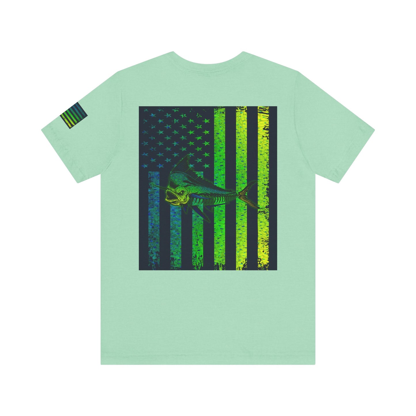 Mahi Angler Grunge American Flag Tee, Patriotic USA Shirt, Vintage American Flag