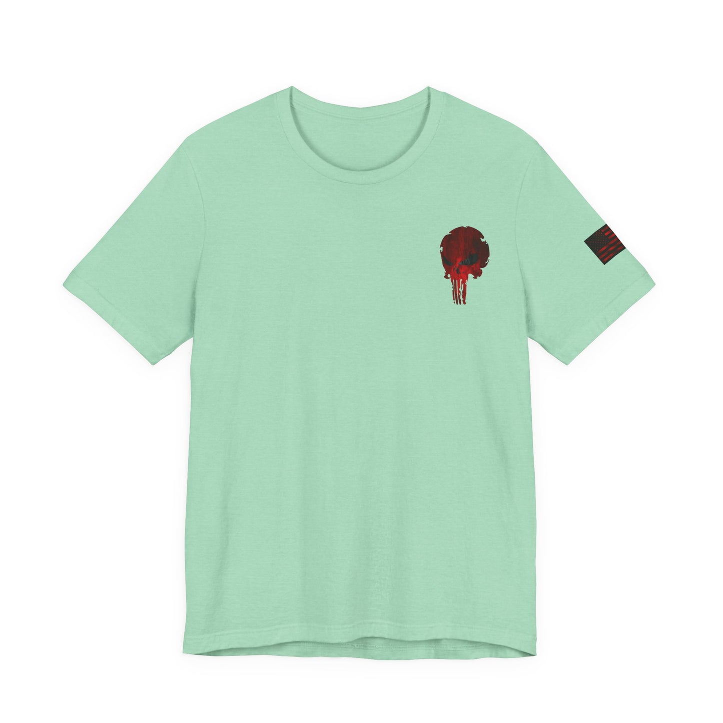 Punisher Skull Red Grunge Distressed Design – Tactical Graphic Art for Shirts, Decals, and Merch