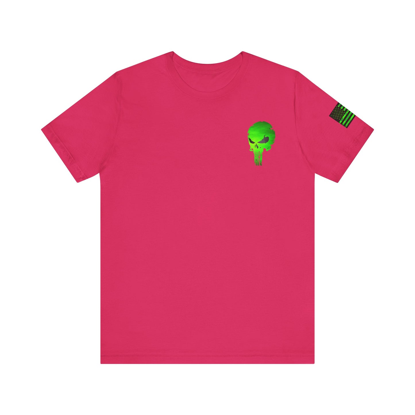 Toxic Green Punisher Skull – Neon Grunge Vigilante Graphic for Shirts, Decals & Prints