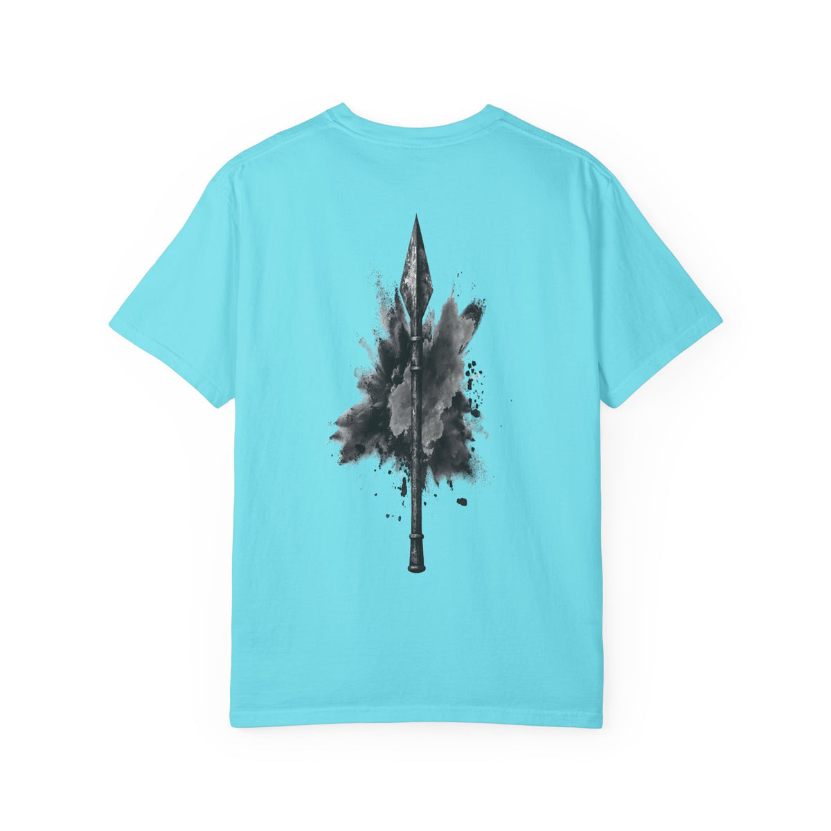 Spartan Warrior T-Shirt – Greek Helmet Circle Design Front & Spear Back | Warrior Graphic Tee