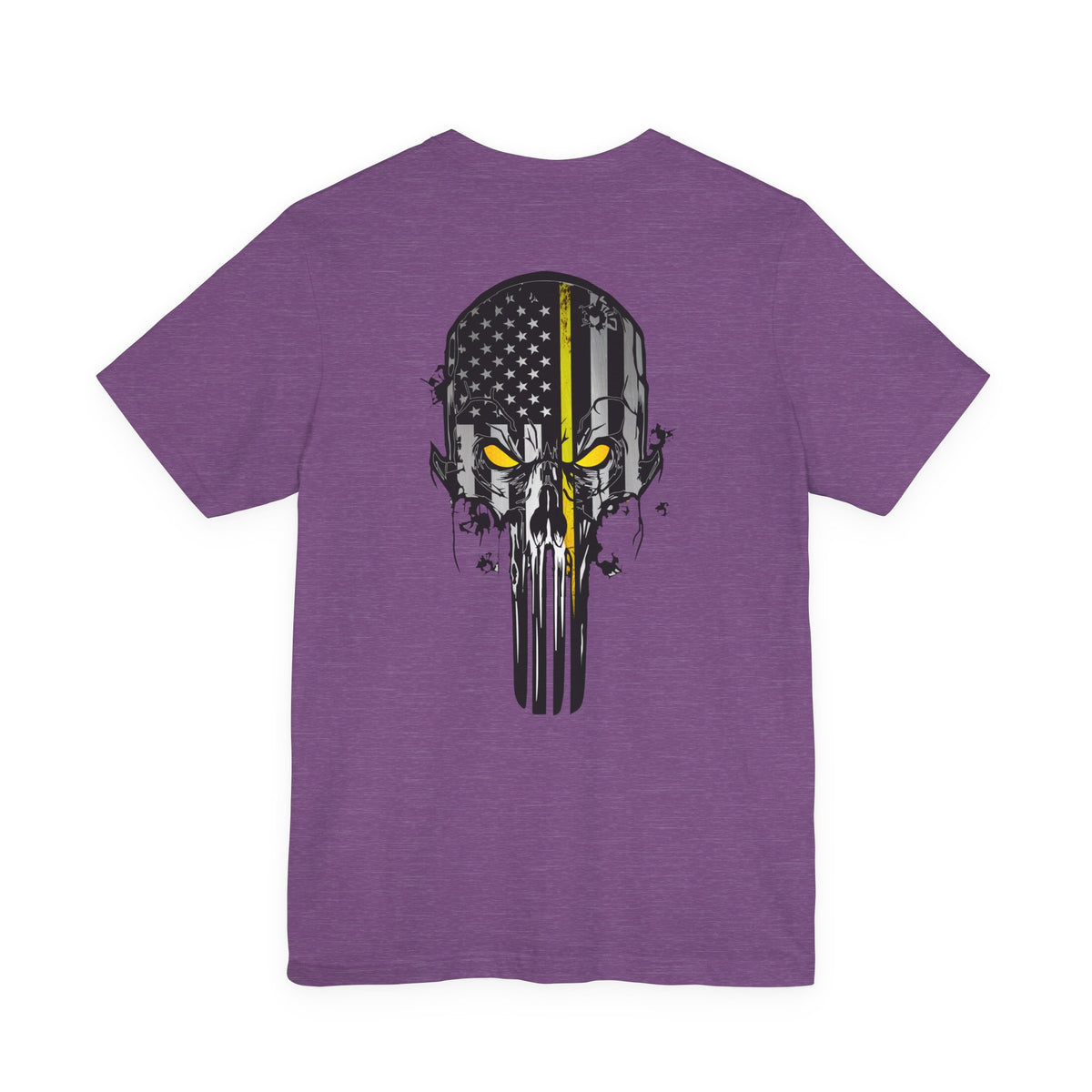 Thin Yellow Line American Flag Skull Tee
