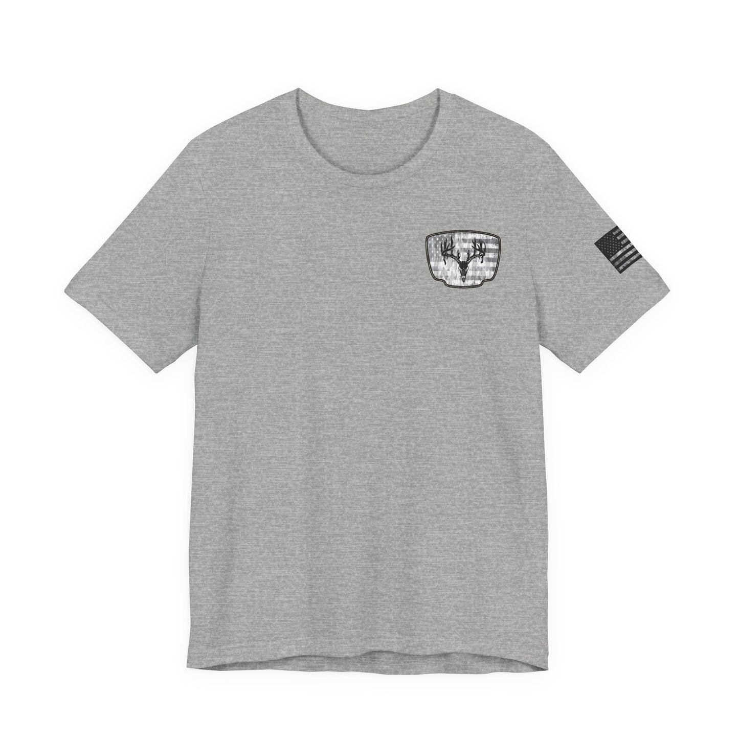 Patriotic Deer Skull Antler Hunting T-Shirt