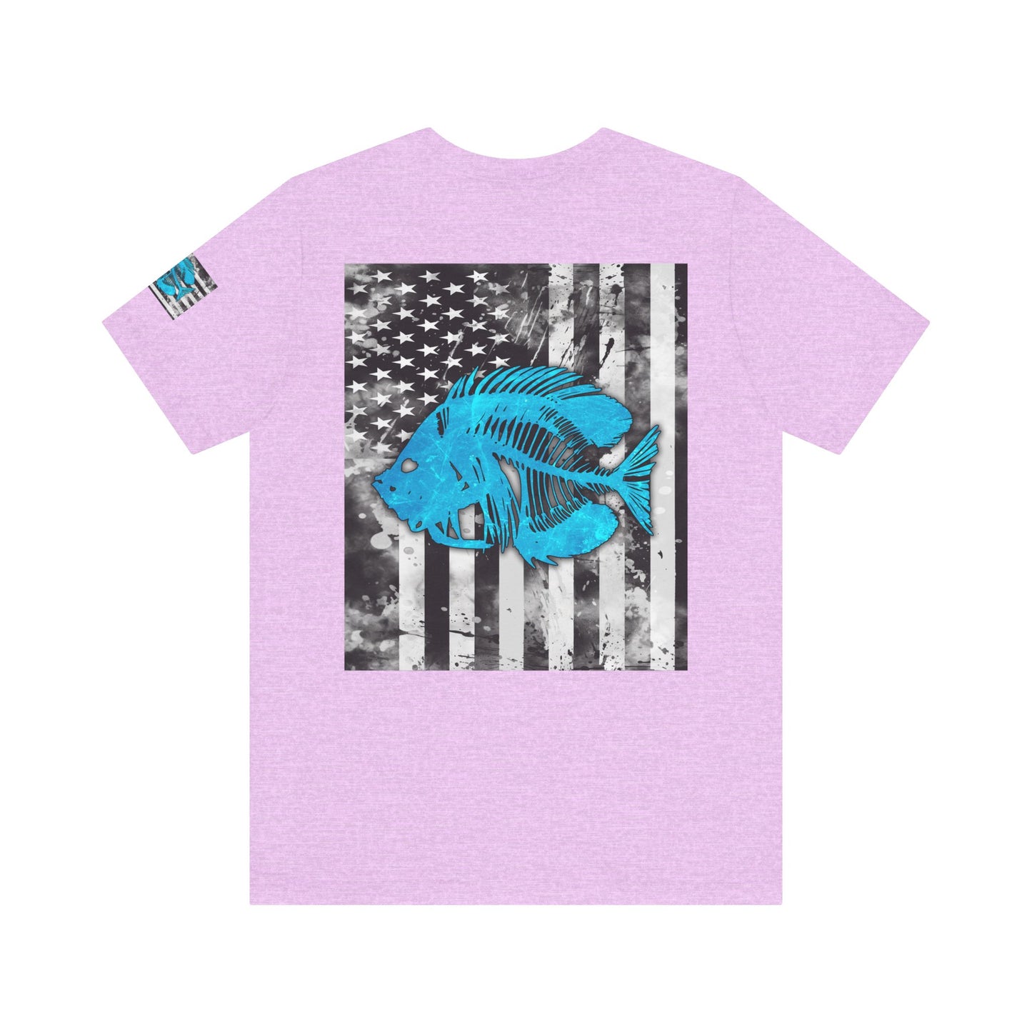 Blue Pearch Angler Grunge American Flag Tee, Patriotic USA Shirt, Vintage American Flag