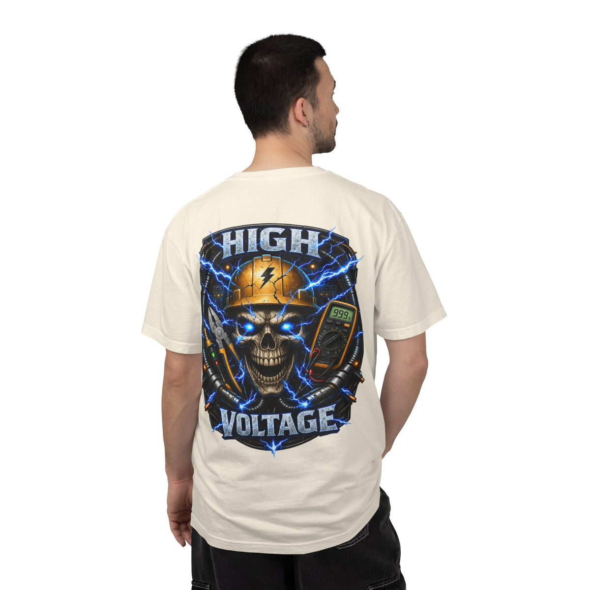 High Voltage Skull T-Shirt — Electrician Safety Graphic Tee