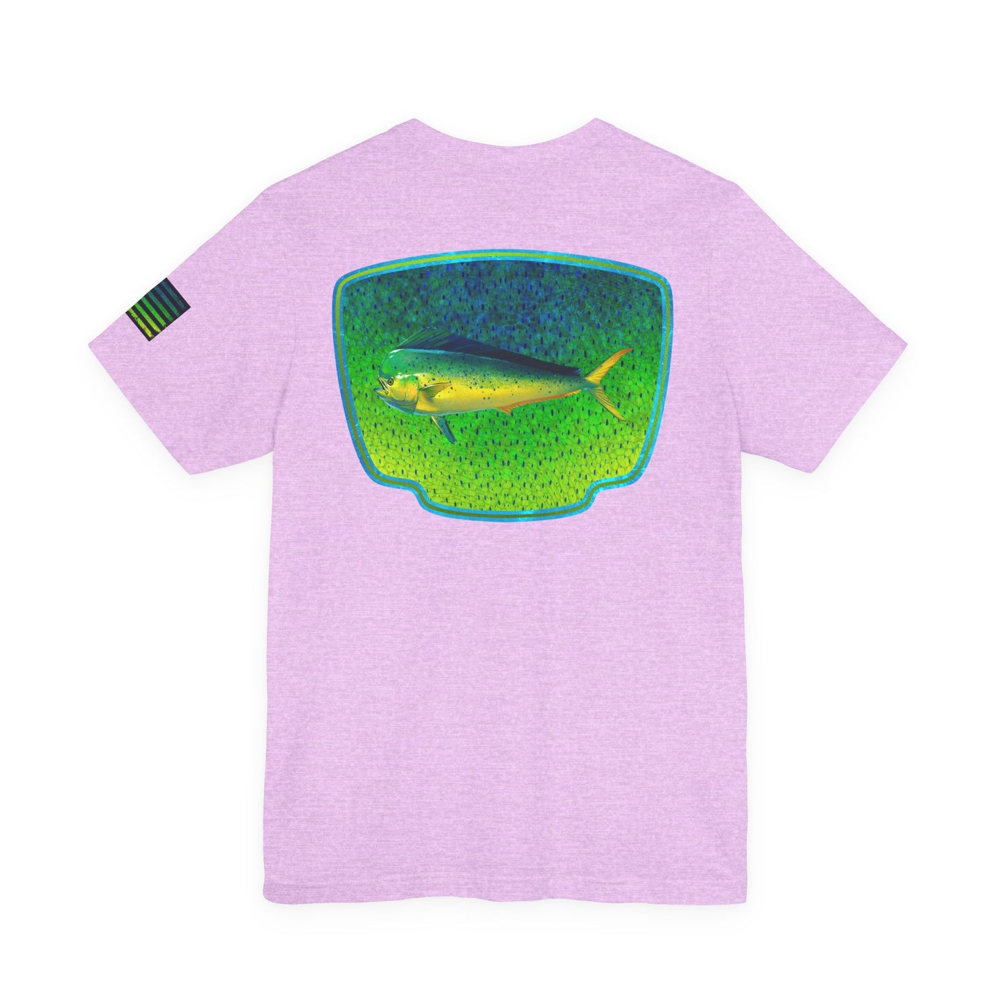 Bright Mahi Mahi Fish Skin Badge Tee – Bold Saltwater Fishing Shirt for Ocean Lovers