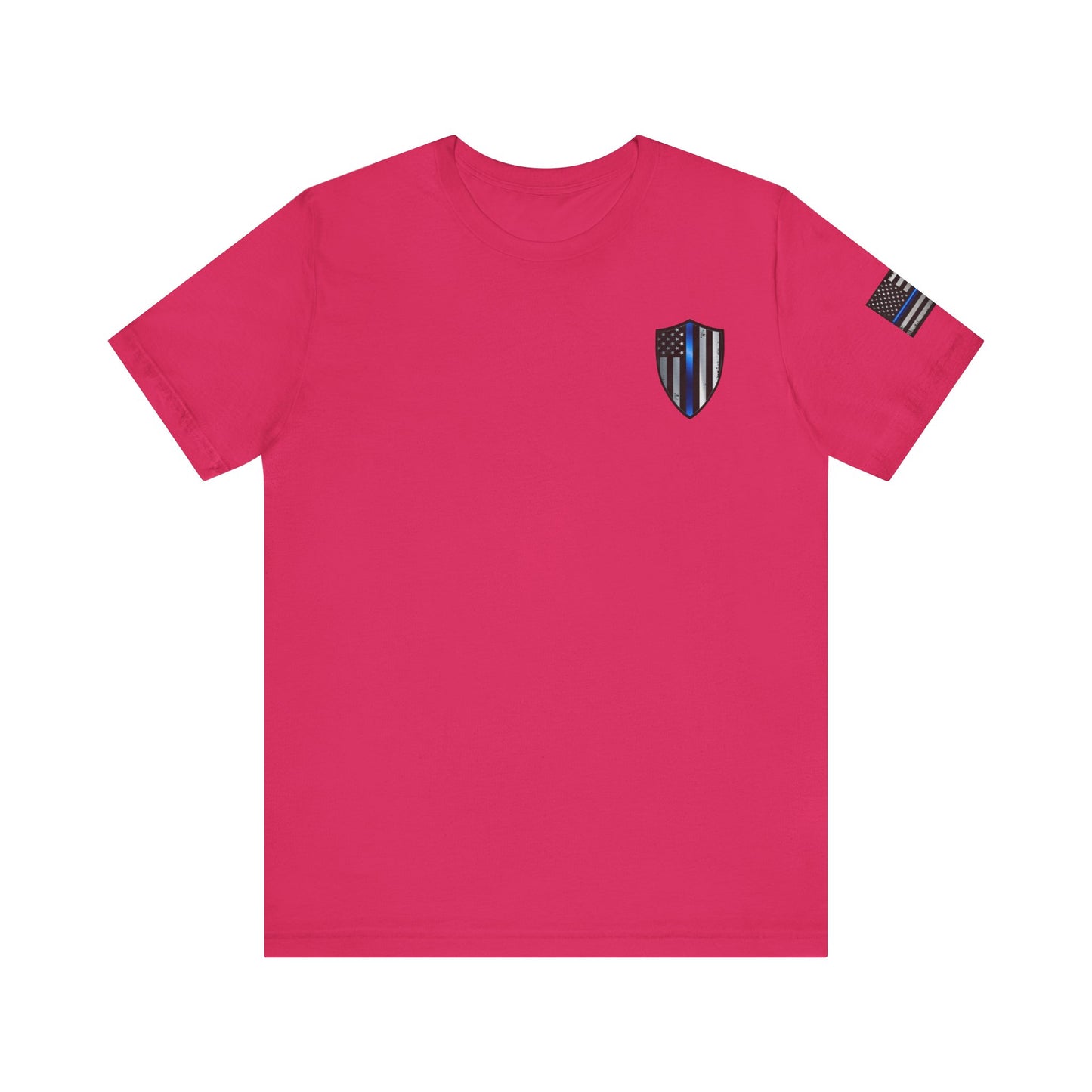 Grunge Spartan Thin Blue Line American Flag T-Shirt – Honor & Valor Police Tribute Tee