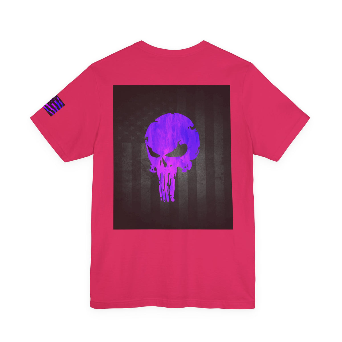 Purple Grunge Punisher Skull – Neon Grunge Vigilante Graphic for Shirts, Decals & Prints