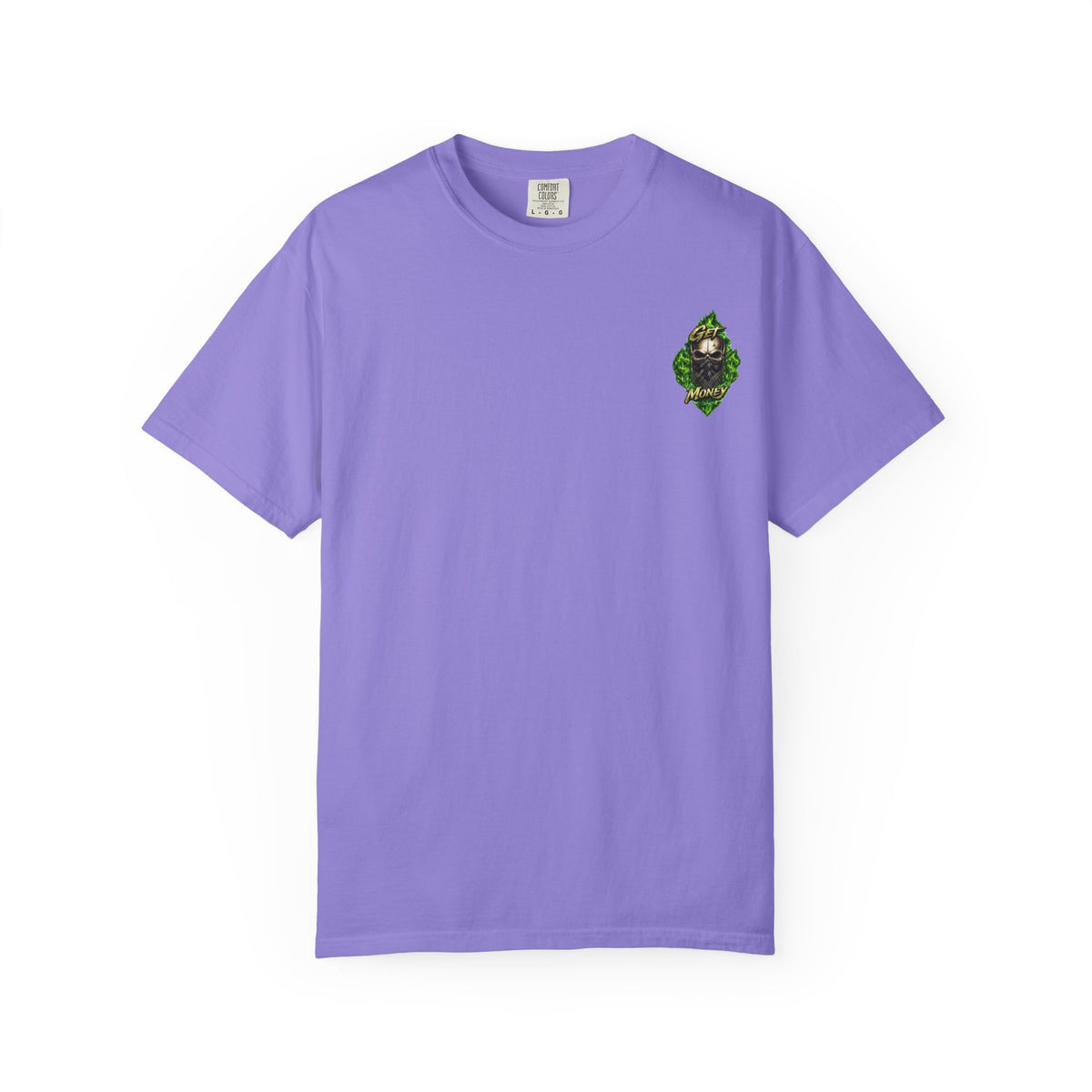 Get Money Skull Graphic Tee – Green Flame Dollar Sign Hustle Streetwear Shirt