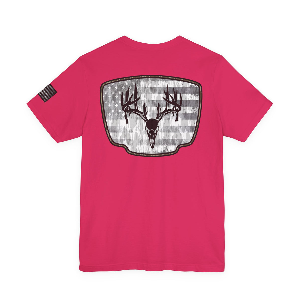 Patriotic Deer Skull Antler Hunting T-Shirt