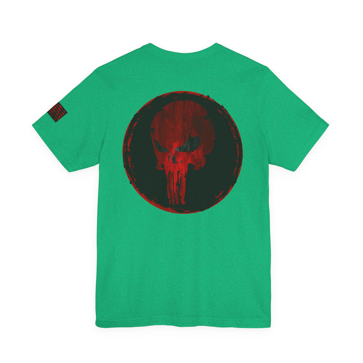Punisher Skull Red Grunge Distressed Design – Tactical Graphic Art for Shirts, Decals, and Merch