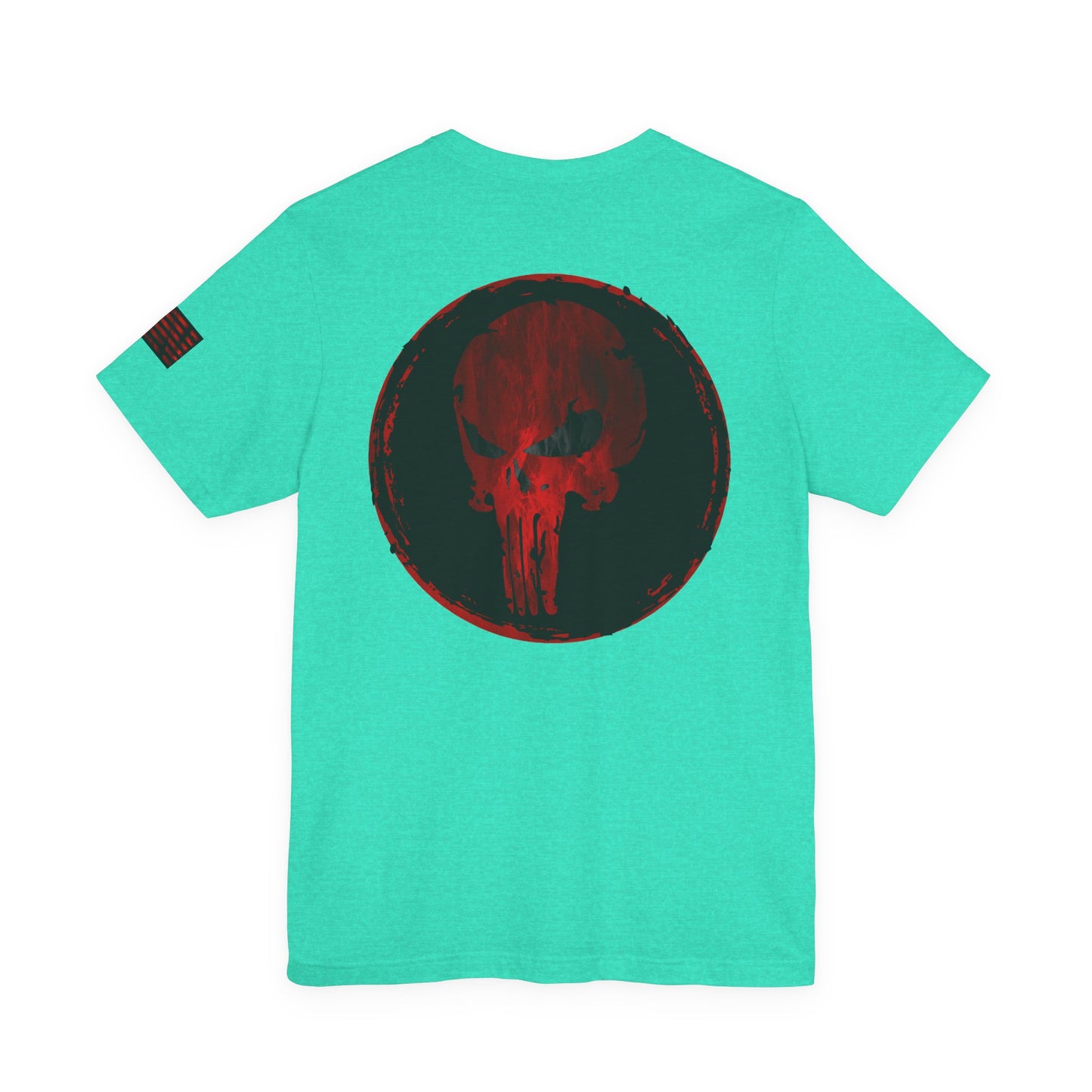 Punisher Skull Red Grunge Distressed Design – Tactical Graphic Art for Shirts, Decals, and Merch