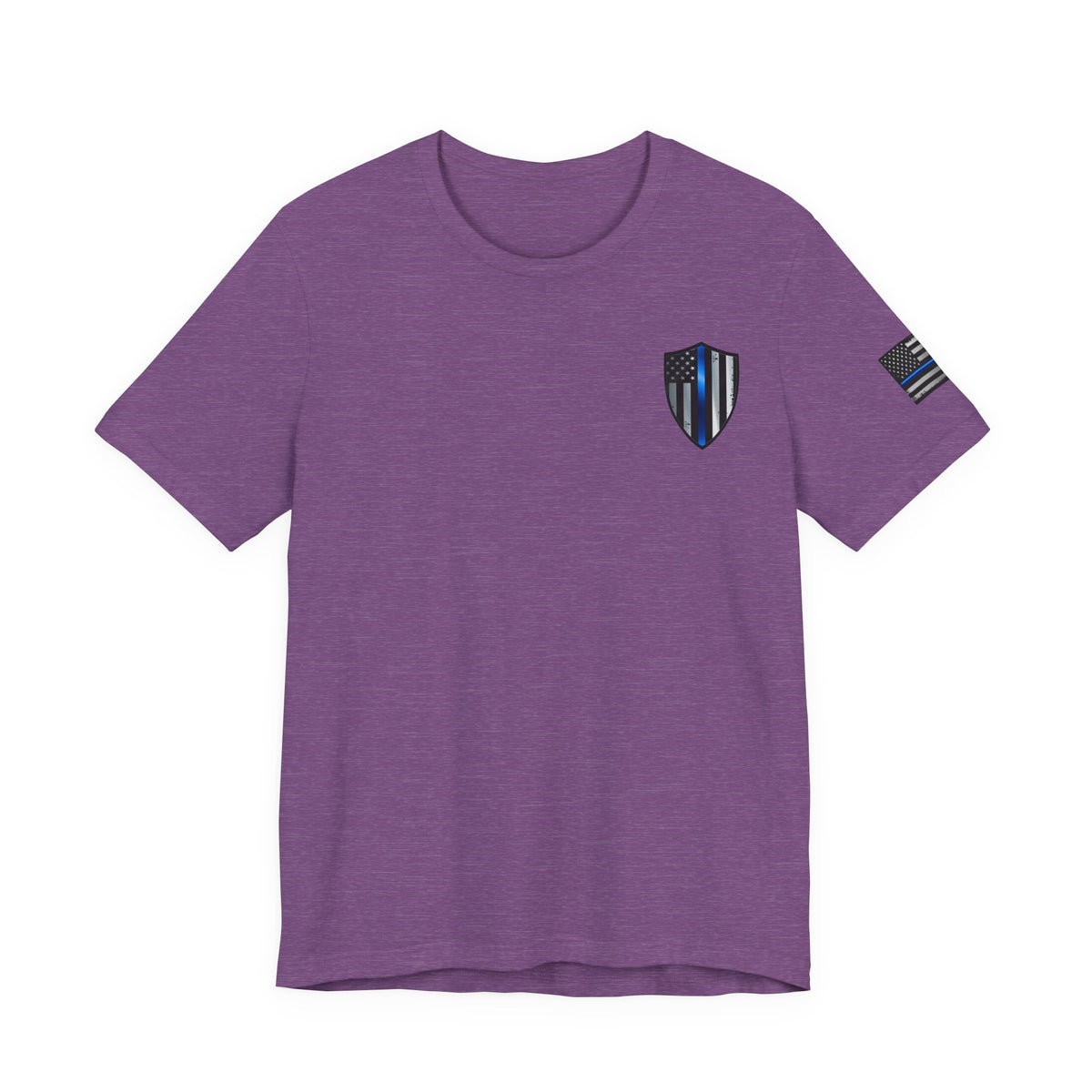 Grunge Metal Spartan Thin Blue Line American Flag T-Shirt – Honor & Valor Police Tribute Tee