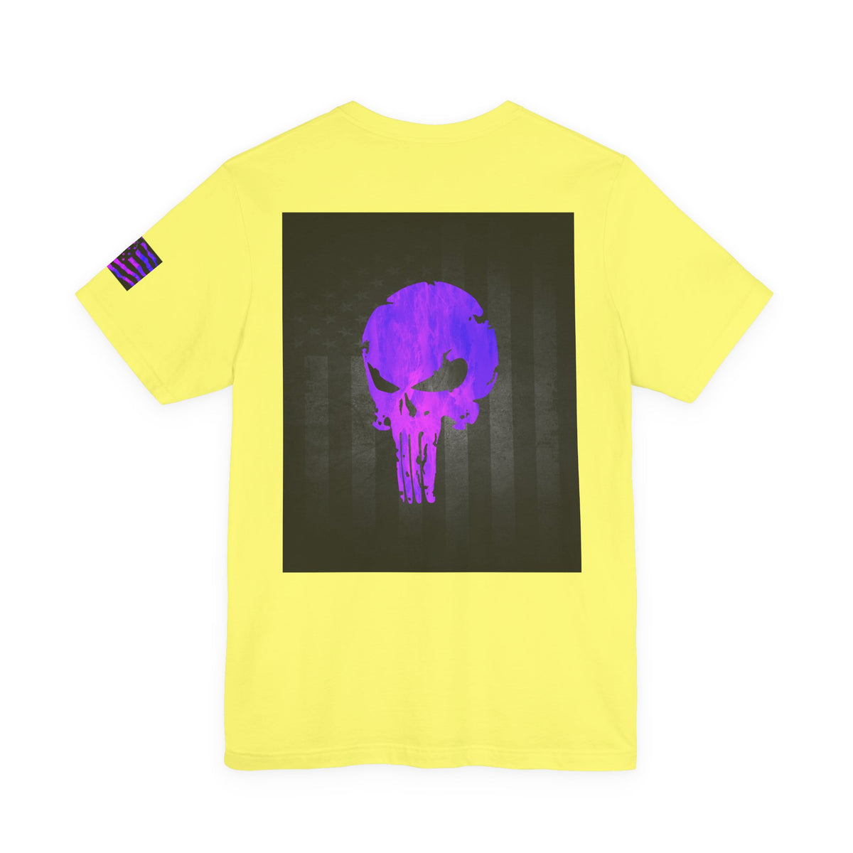 Purple Grunge Punisher Skull – Neon Grunge Vigilante Graphic for Shirts, Decals & Prints