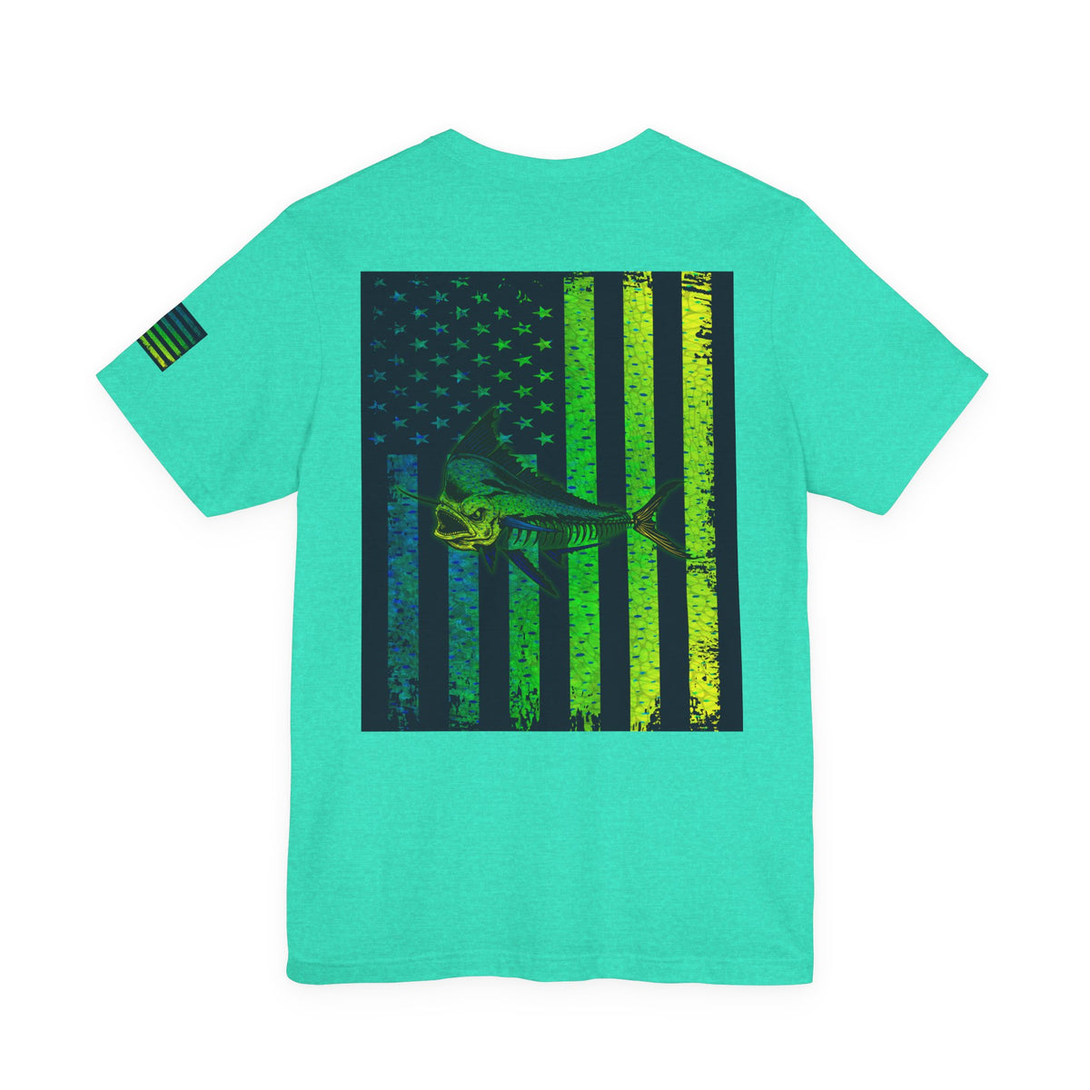 Mahi Angler Grunge American Flag Tee, Patriotic USA Shirt, Vintage American Flag