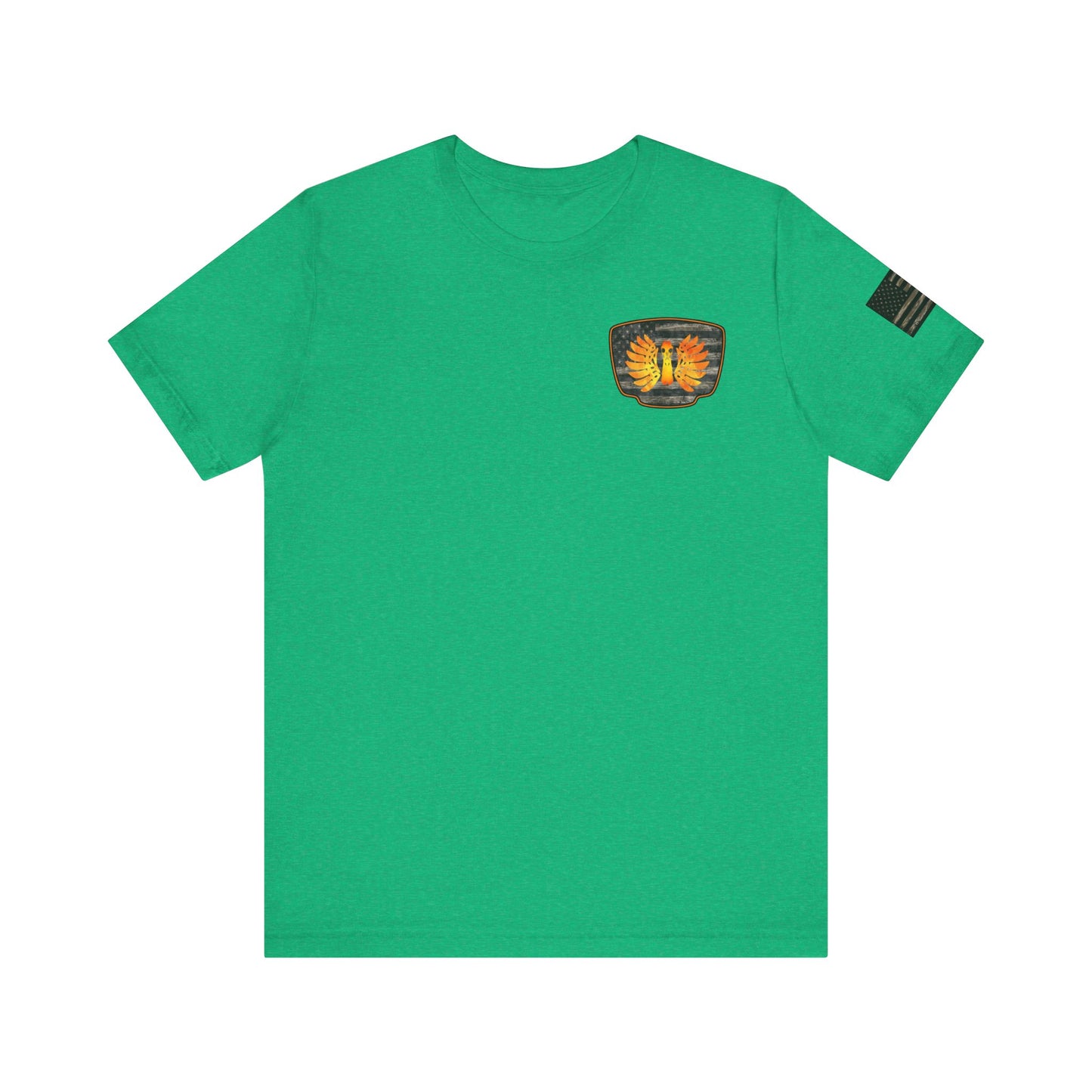 Duck Hunt Badge T-Shirt – Mossy Camo Print, Crossed Guns & Duck Skull Graphic