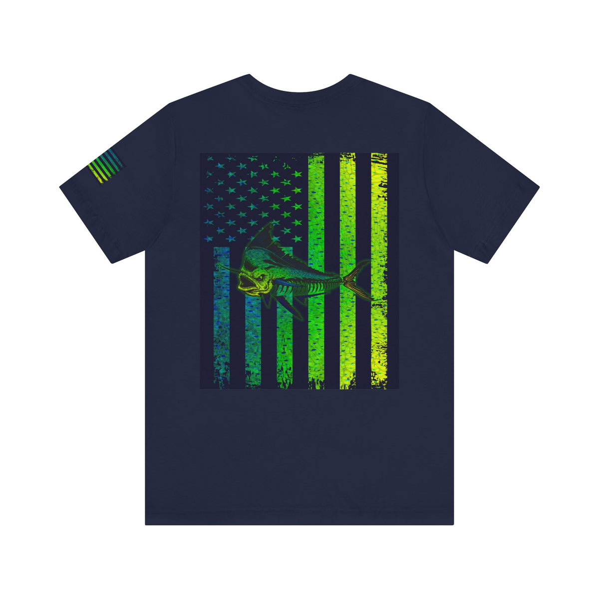 Mahi Angler Grunge American Flag Tee, Patriotic USA Shirt, Vintage American Flag