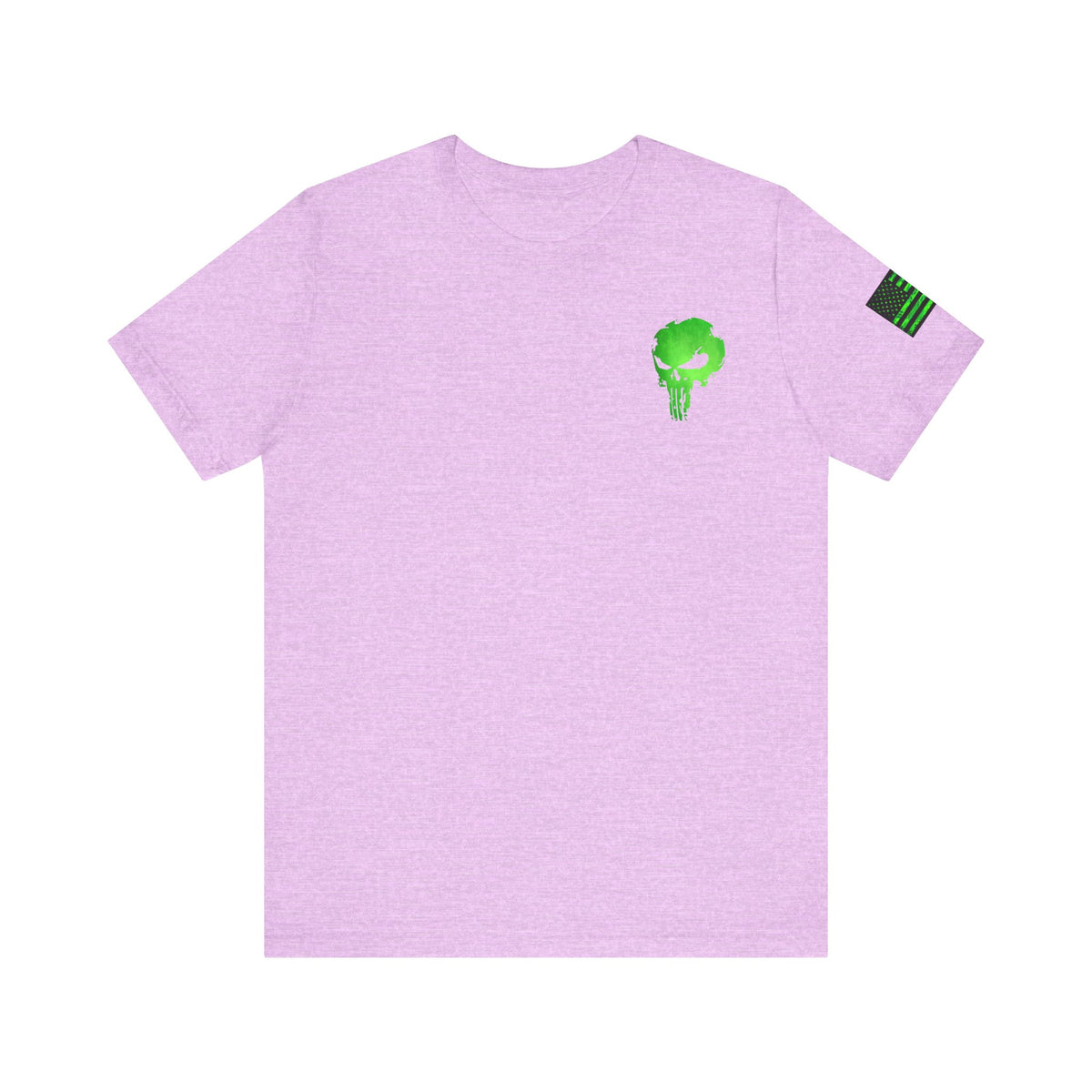 Green Punisher Skull with Hex Camo – Tactical Military Style Grunge Tee