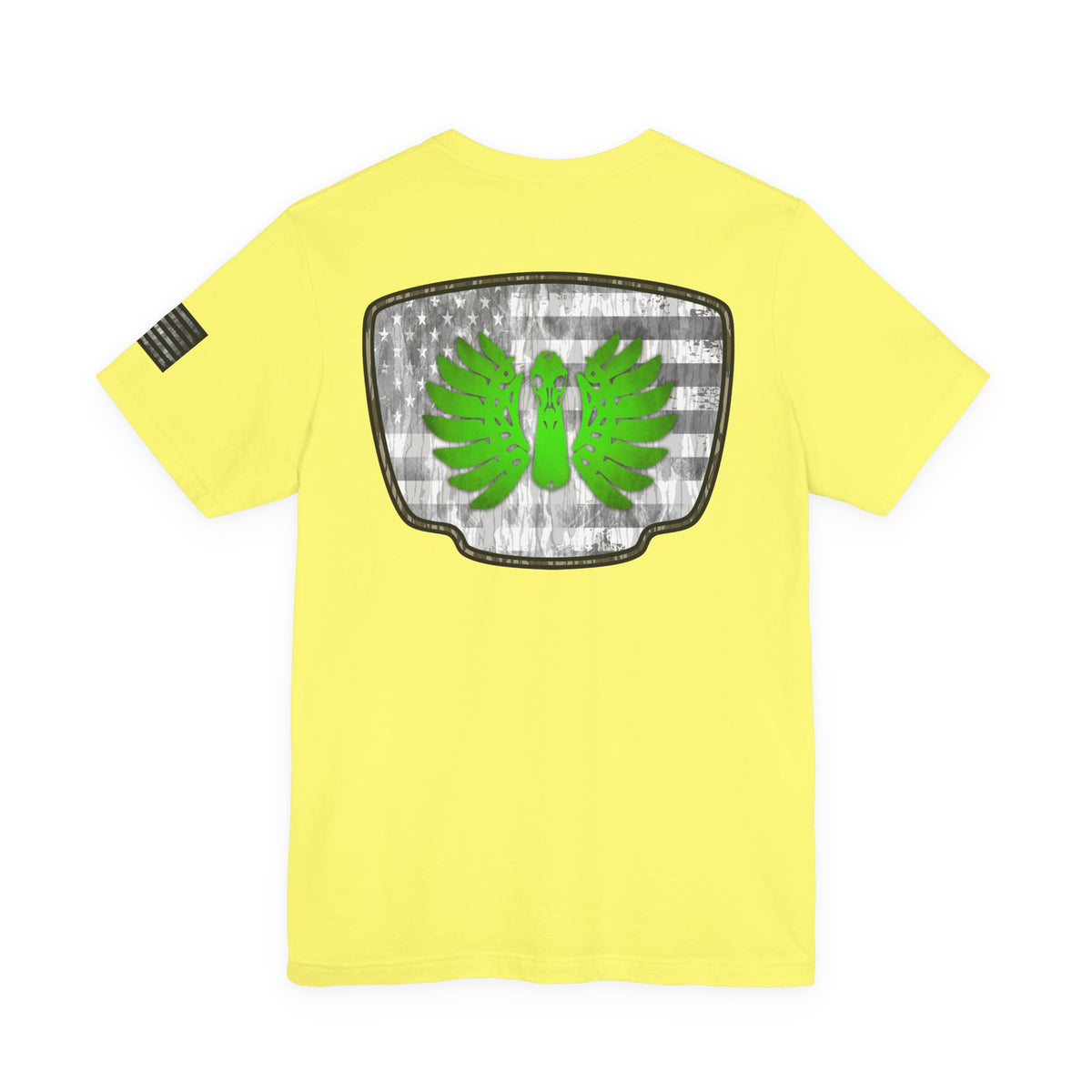 Duck Skull Hunting Badge T-Shirt – Mossy Camo Print, Crossed Guns & Duck Skull Graphic