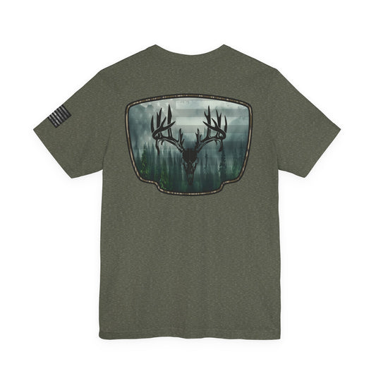 Deer Skull Forest Flag Hunting Tee