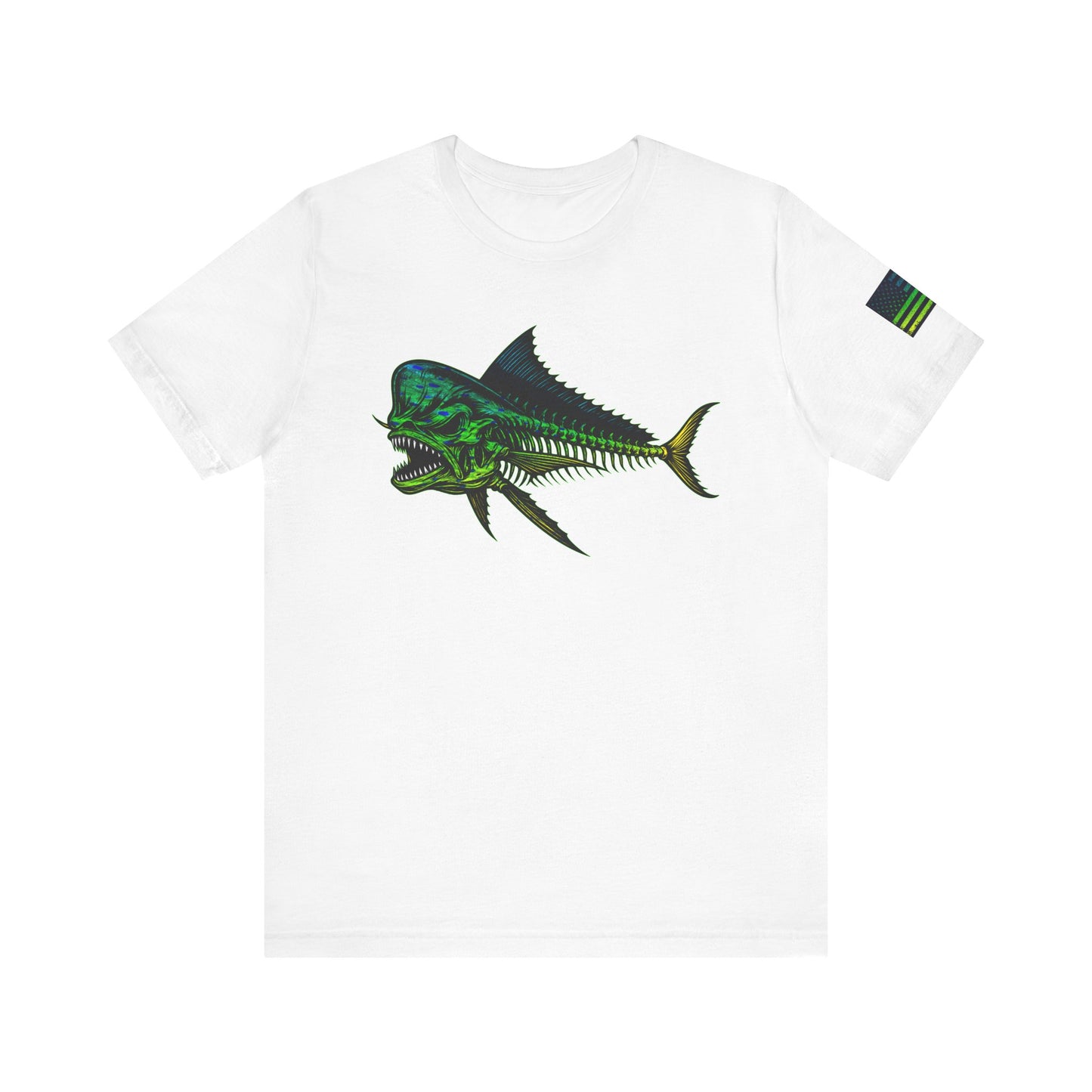The Mahi Angler Grunge American Flag Tee, Patriotic USA Shirt, Vintage American Flag