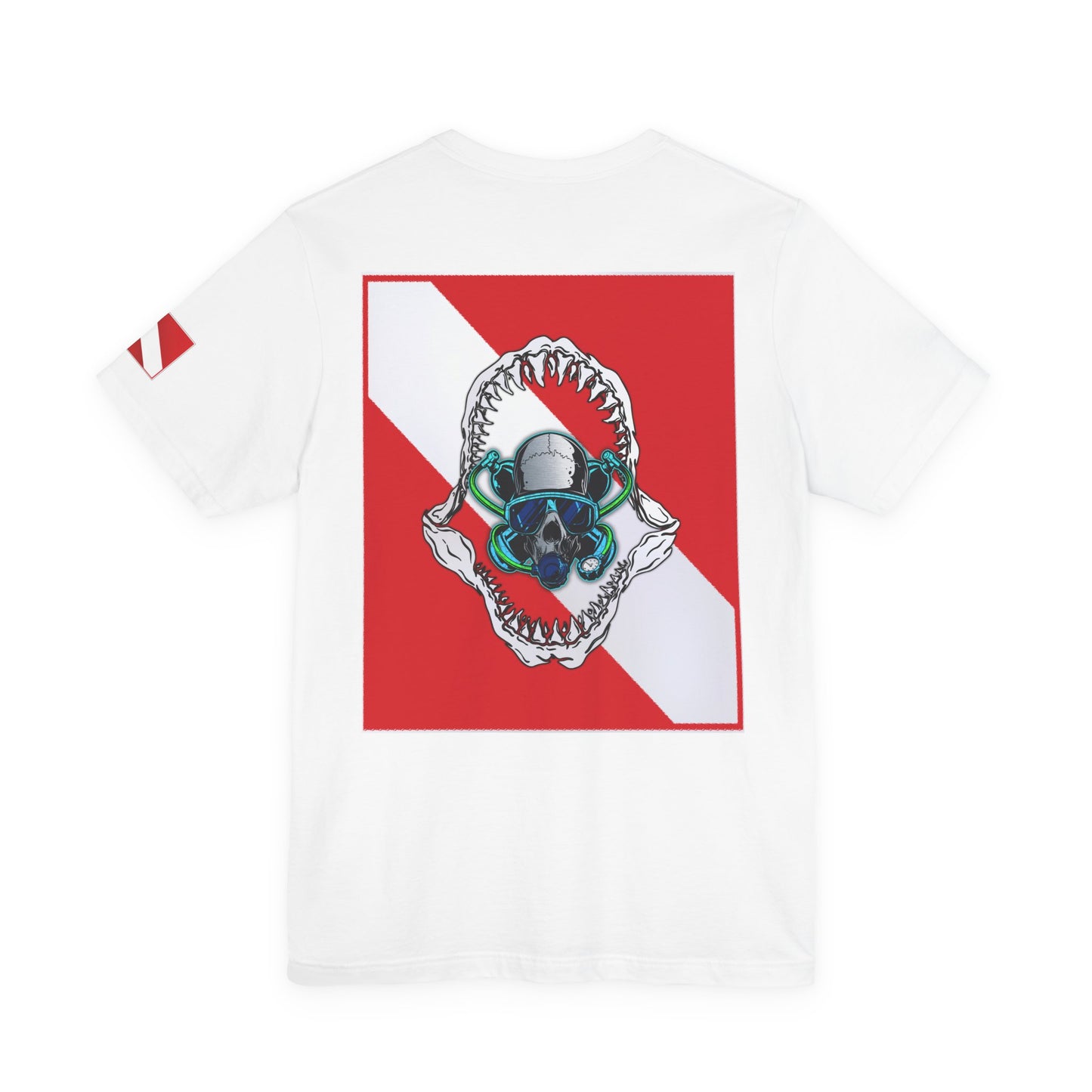 Scuba Skull Shark Graphic Tee, Dive Shirt, Beachwear, Summer Fashion, Gift for Ocean Lovers