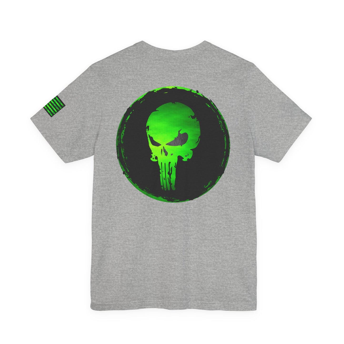 Toxic Green Punisher Skull – Neon Grunge Vigilante Graphic for Shirts, Decals & Prints
