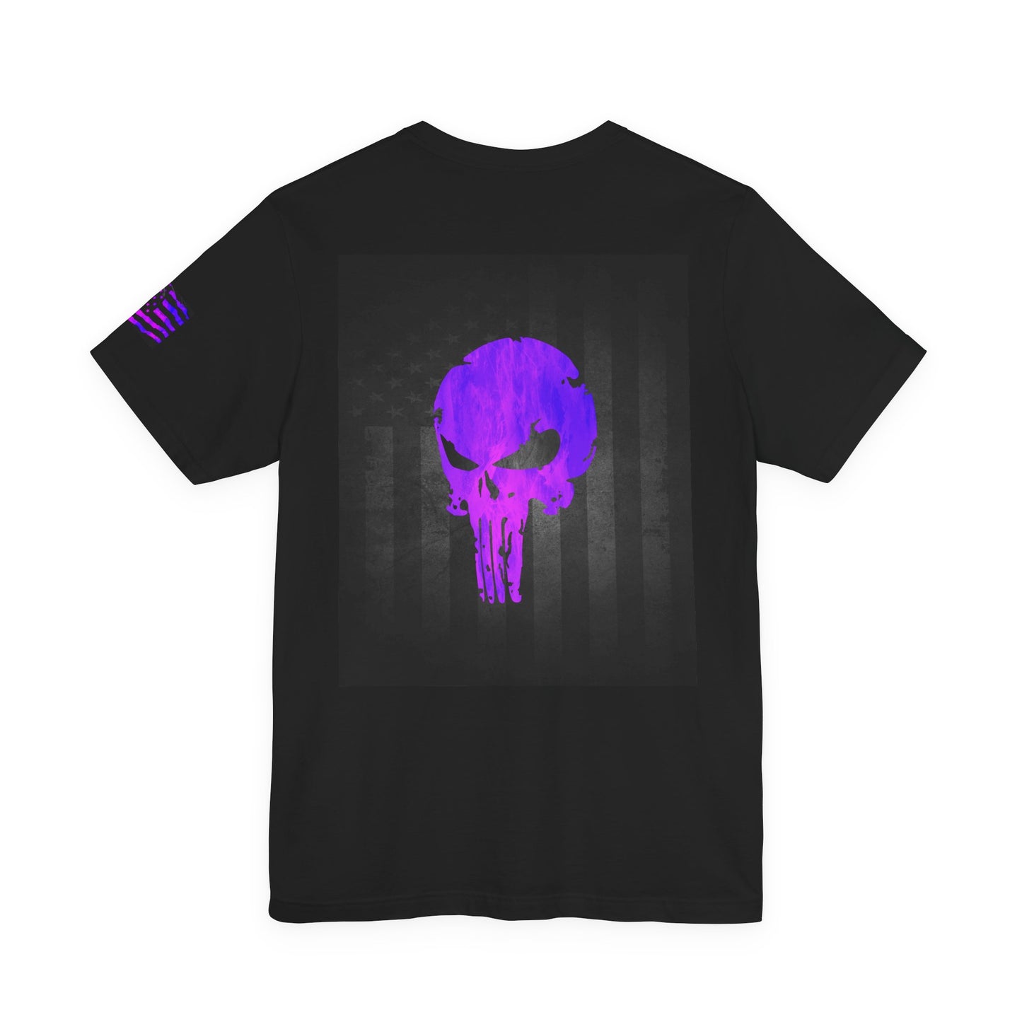 Purple Grunge Punisher Skull – Neon Grunge Vigilante Graphic for Shirts, Decals & Prints