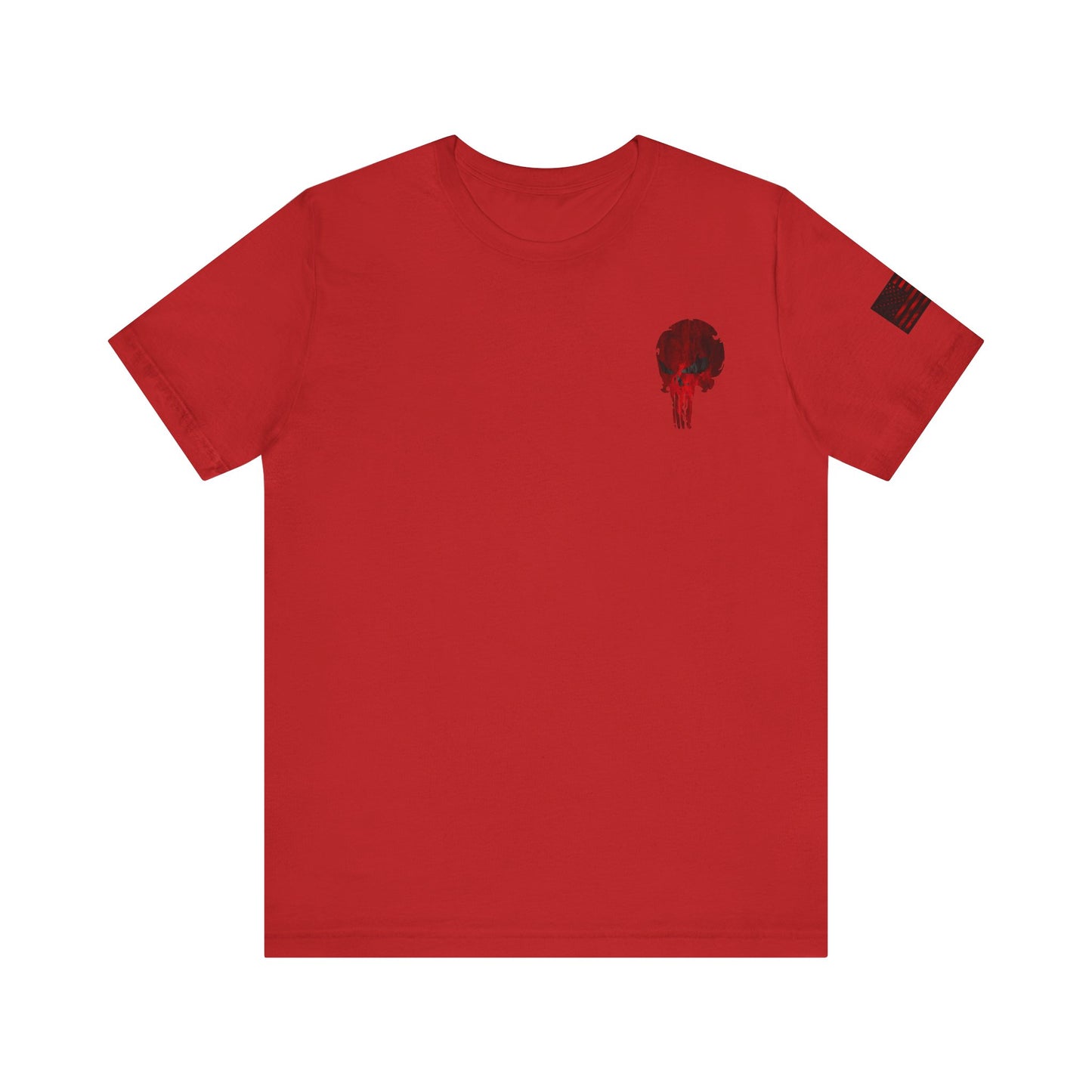 Punisher Skull Red Grunge Distressed Design – Tactical Graphic Art for Shirts, Decals, and Merch