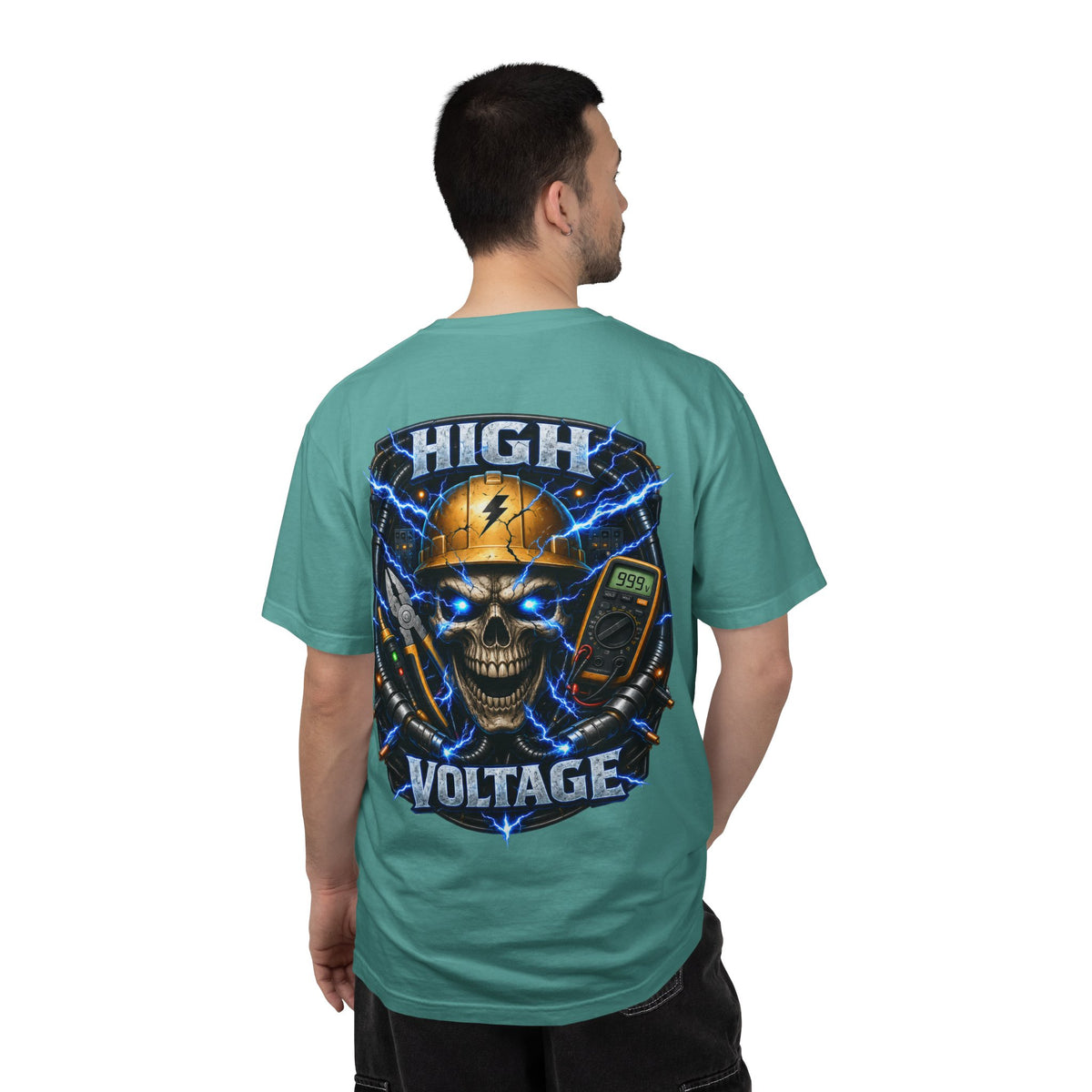 High Voltage Skull T-Shirt — Electrician Safety Graphic Tee