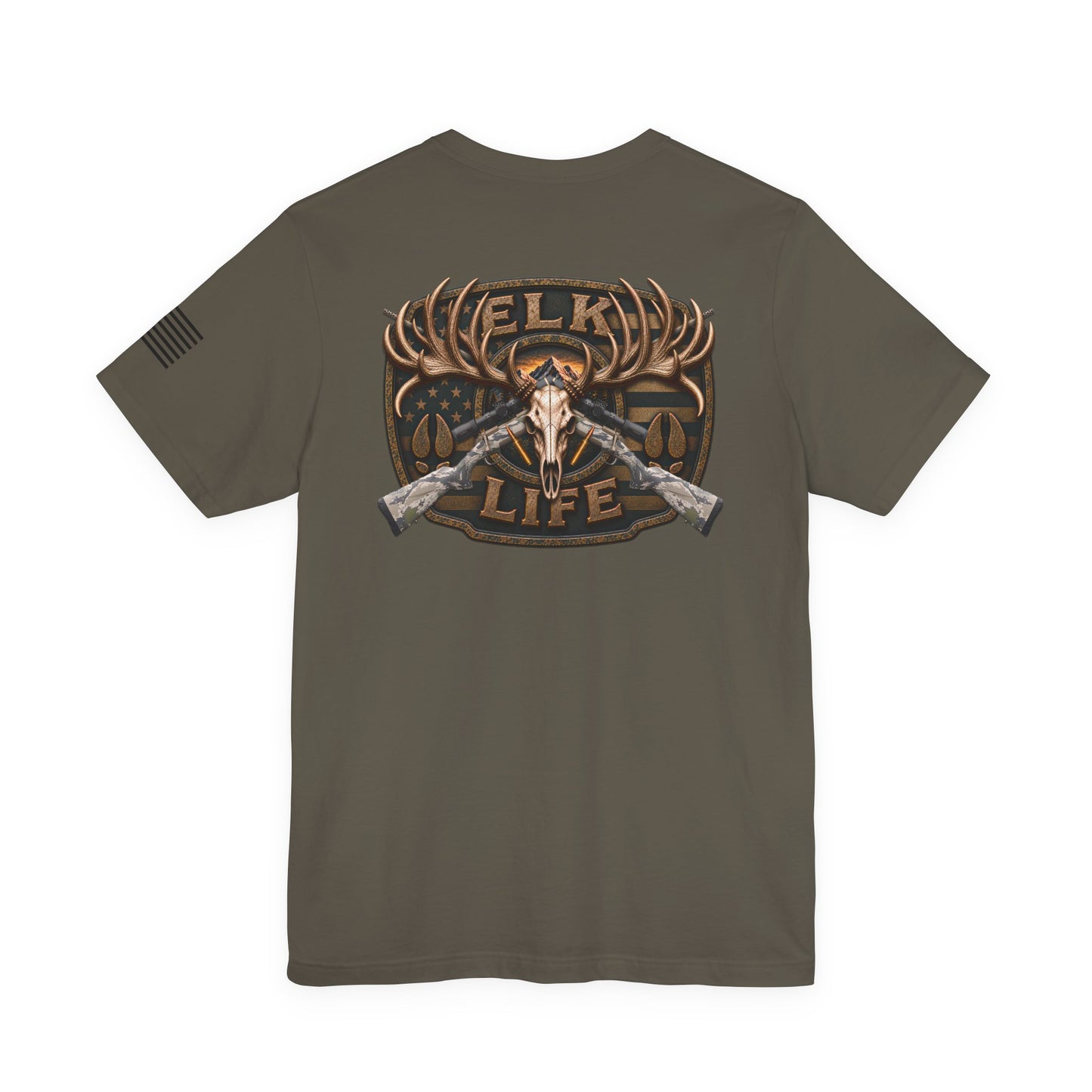 Elk Life Rifle Hunting T-Shirt – WRAEVN OUTDOORS American Big Game Hunter Tee