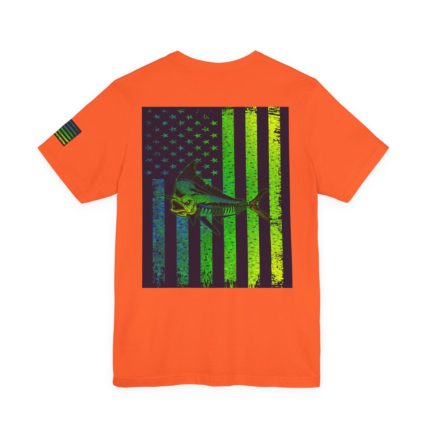 Mahi Angler Grunge American Flag Tee, Patriotic USA Shirt, Vintage American Flag