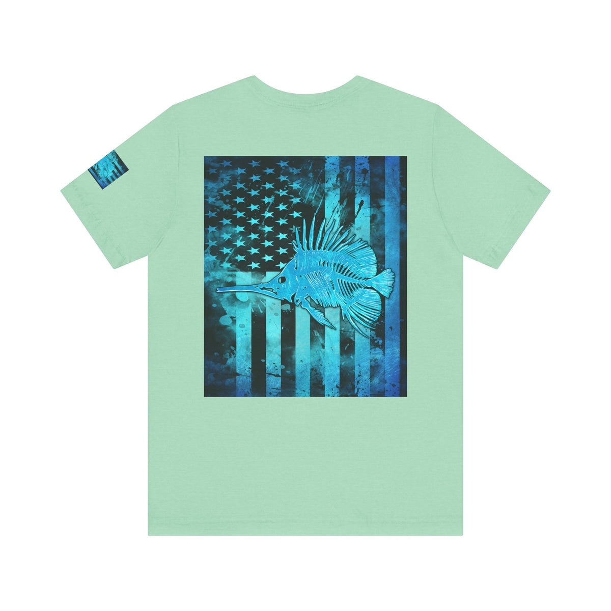Fishing Angler American Flag Tee, Patriotic USA Shirt, Vintage American Flag