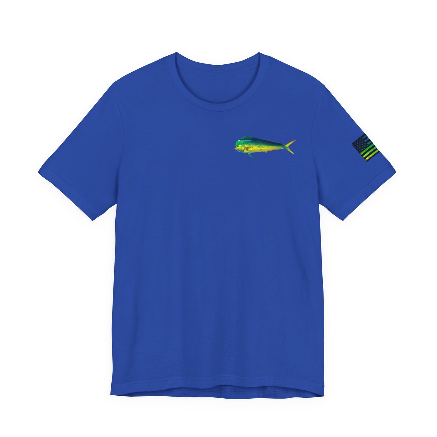 Mahi Mahi American Flag Fishing T-Shirt – Bold Offshore Graphic Tee