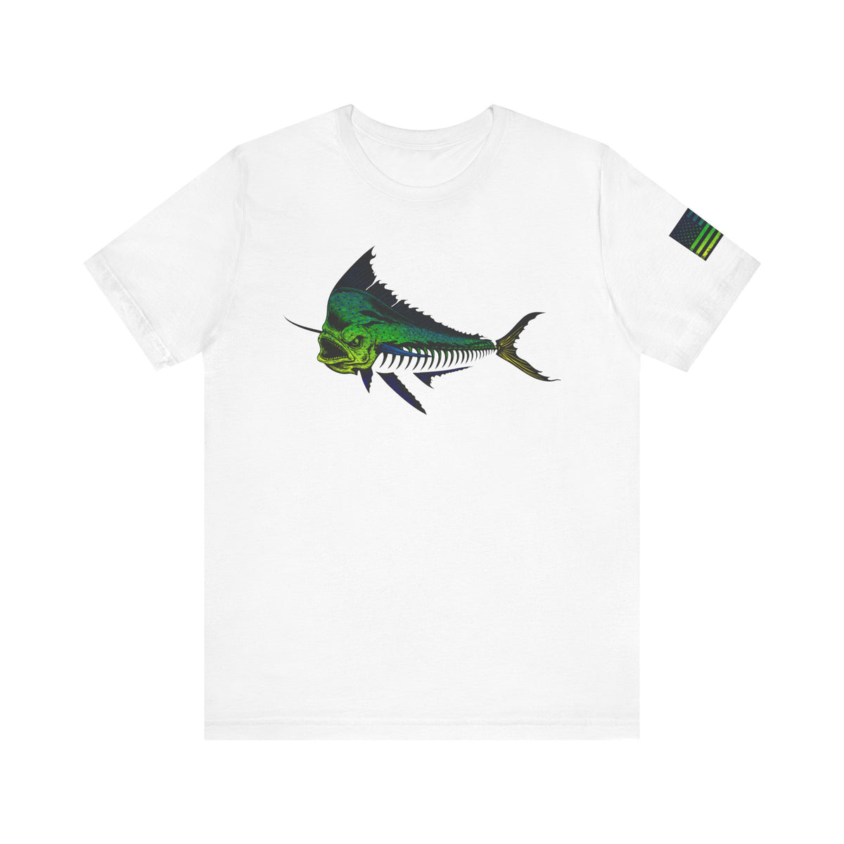 Mahi Angler Grunge American Flag Tee, Patriotic USA Shirt, Vintage American Flag