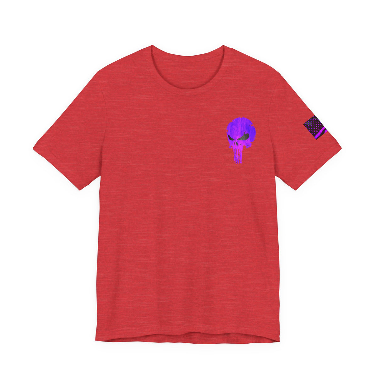 Purple Grunge Punisher Skull – Neon Grunge Vigilante Graphic for Shirts, Decals & Prints