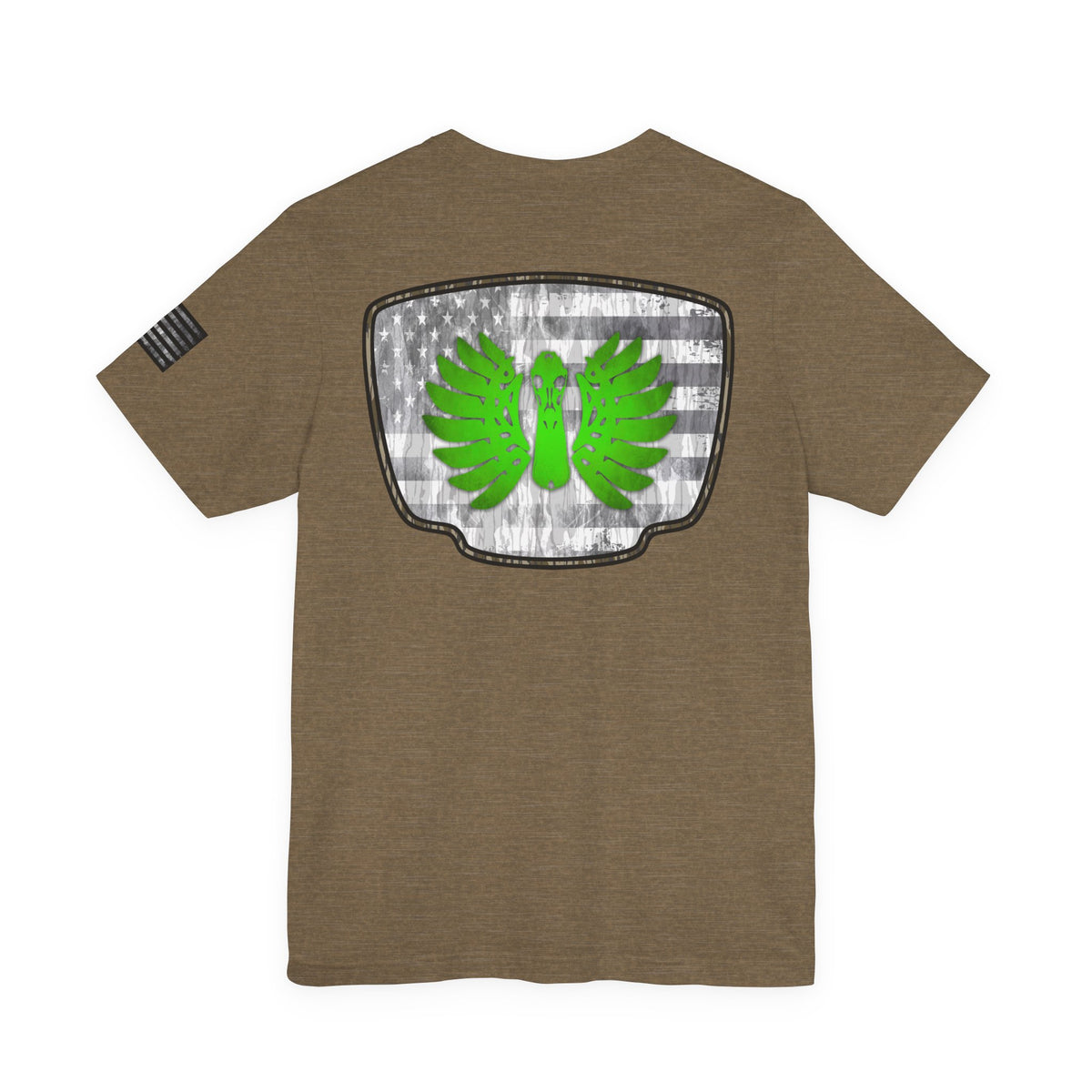 Duck Skull Hunting Badge T-Shirt – Mossy Camo Print, Crossed Guns & Duck Skull Graphic