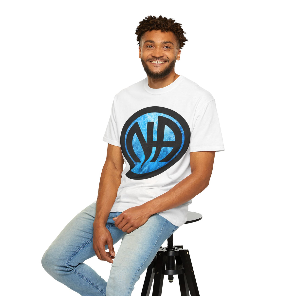 Narcotics Anonymous NA Logo – Blue Ice & Black Recovery Symbol Art T-Shirt, Recovery T-Shirt