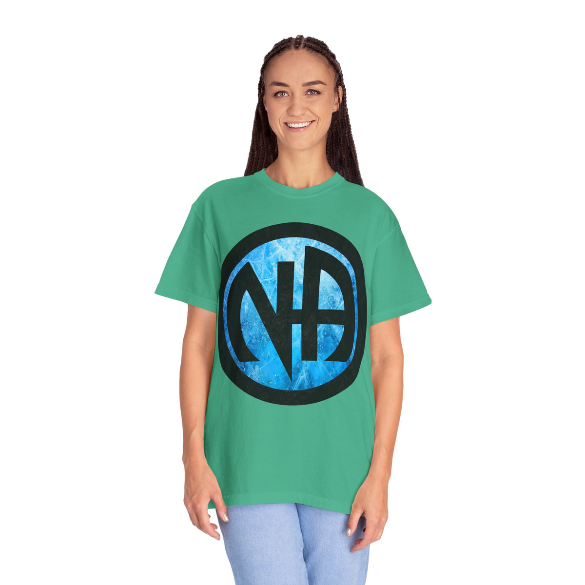Narcotics Anonymous NA Logo – Blue Ice & Black Recovery Symbol Art T-Shirt, Recovery T-Shirt