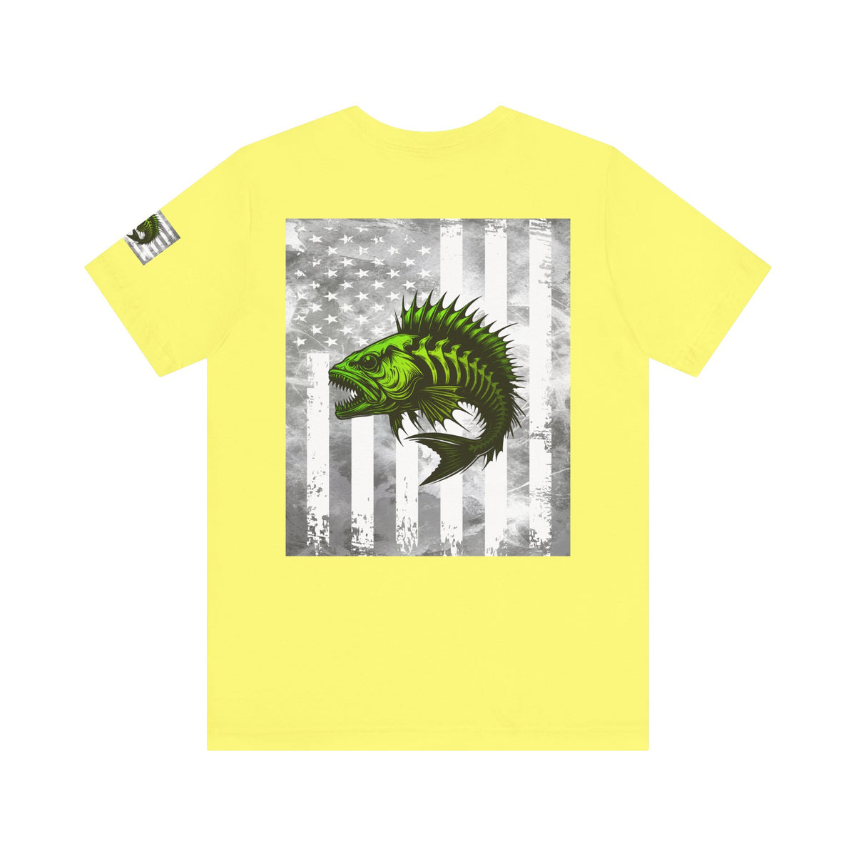 Angler Grunge American Flag Tee, Patriotic USA Shirt, Vintage American Flag