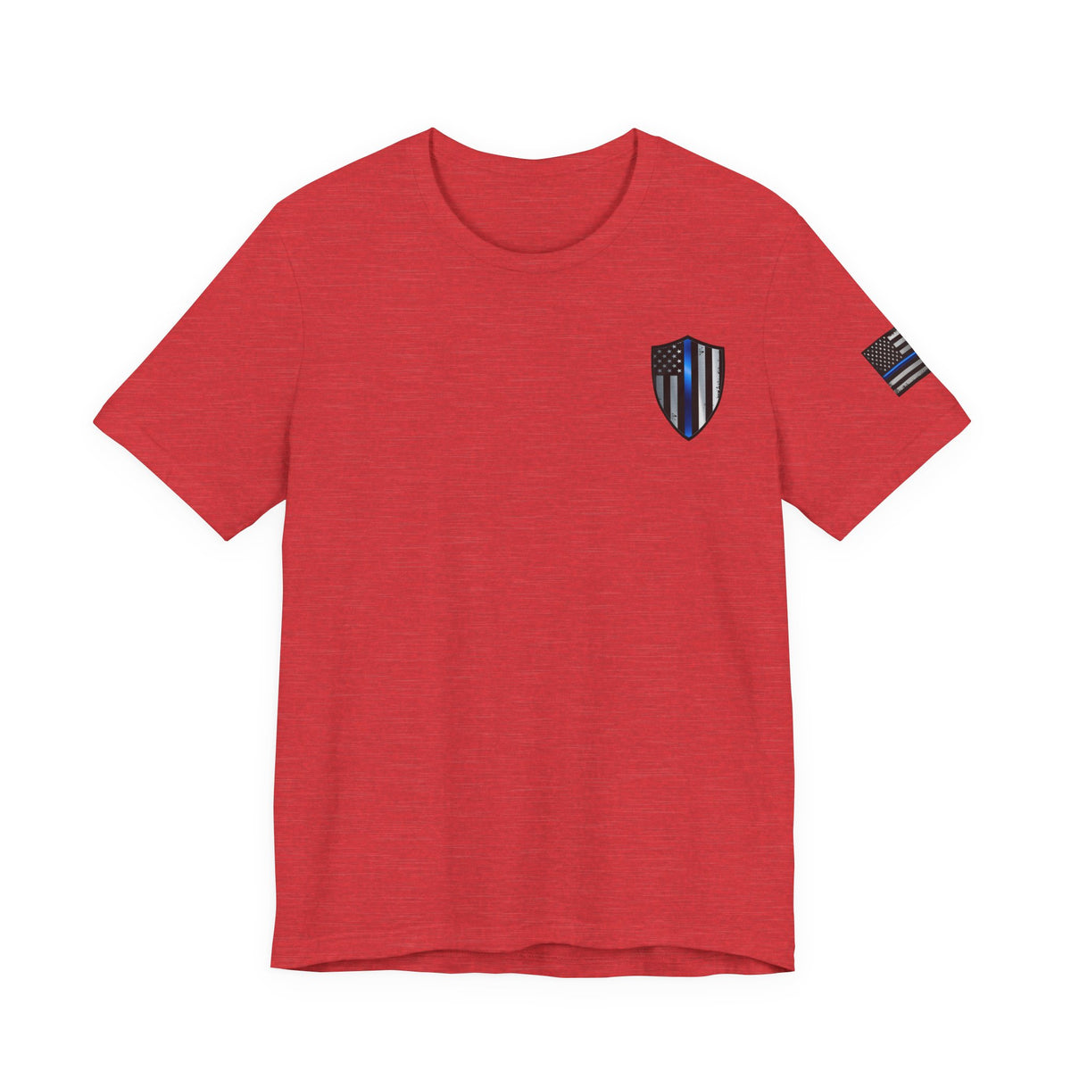 Grunge Metal Spartan Thin Blue Line American Flag T-Shirt – Honor & Valor Police Tribute Tee