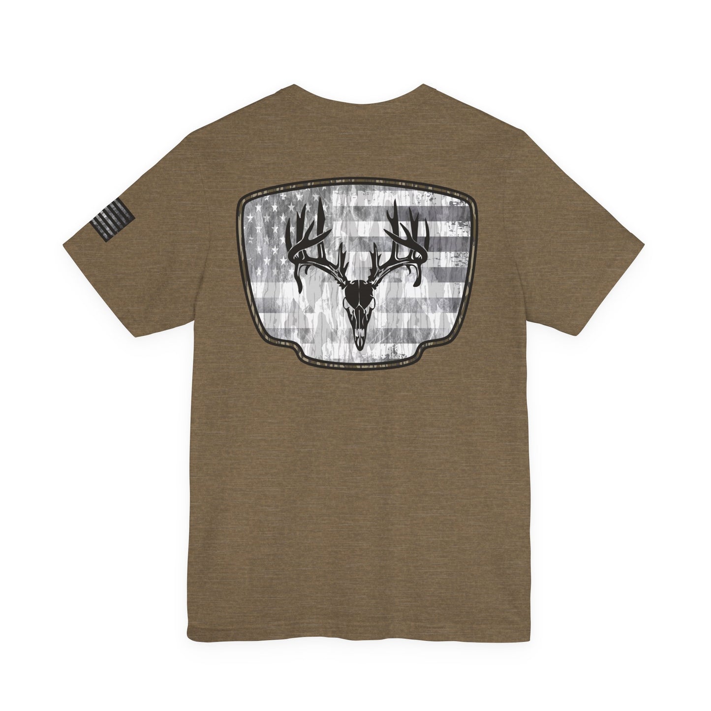 Patriotic Deer Skull Antler Hunting T-Shirt