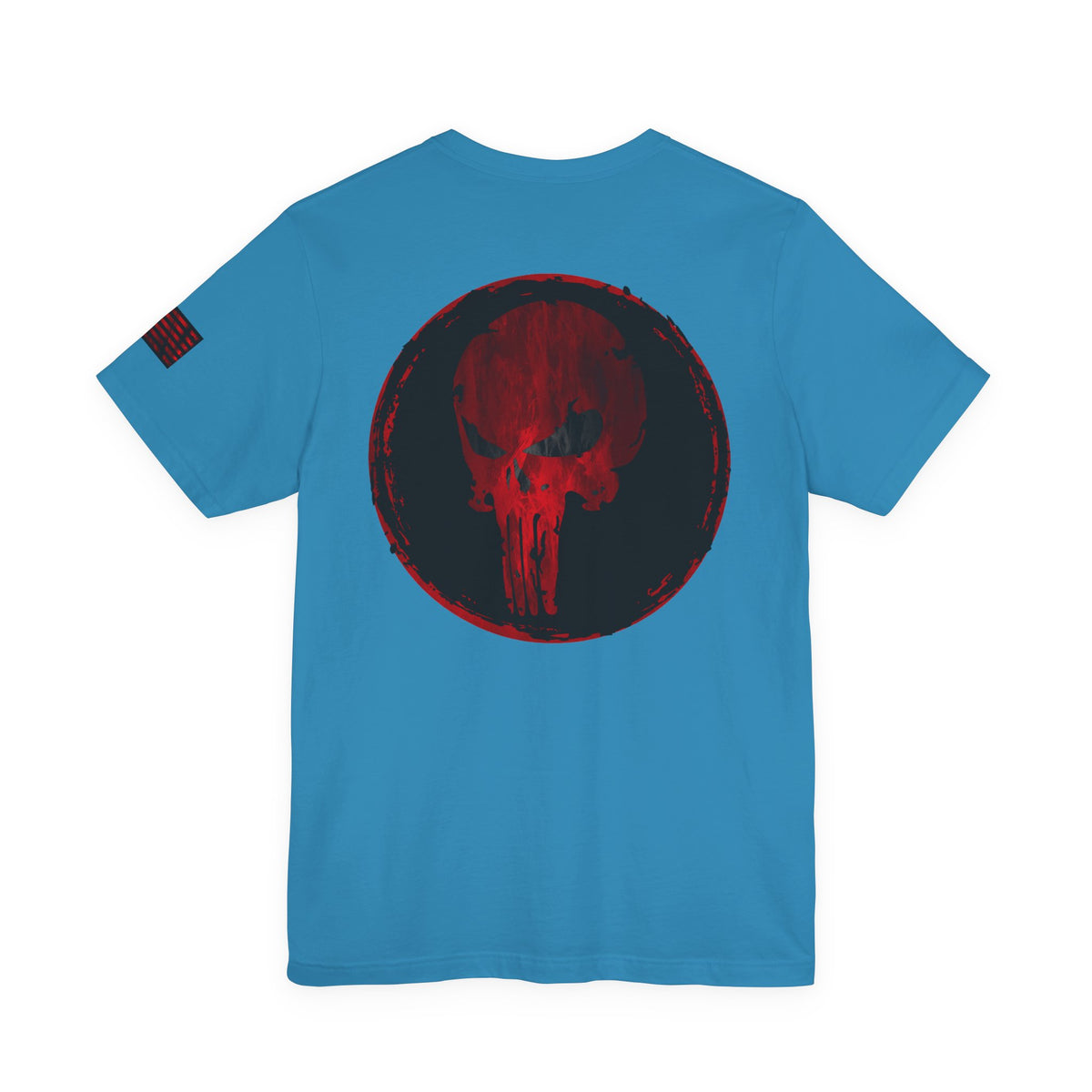 Punisher Skull Red Grunge Distressed Design – Tactical Graphic Art for Shirts, Decals, and Merch