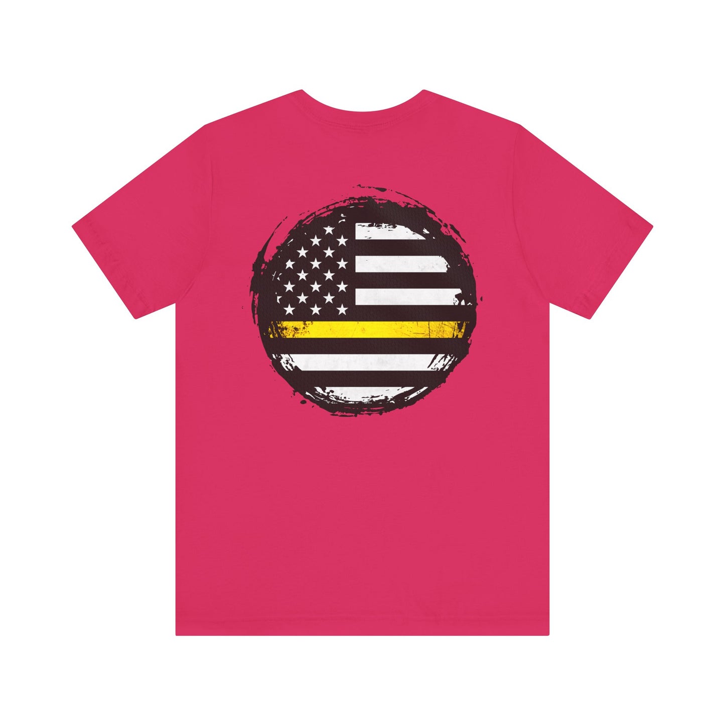 Thin Yellow Line American Flag Tee, Dispatcher Gift, Unisex T-Shirt, 911 Operator Shirt, Patriotic Graphic Tee