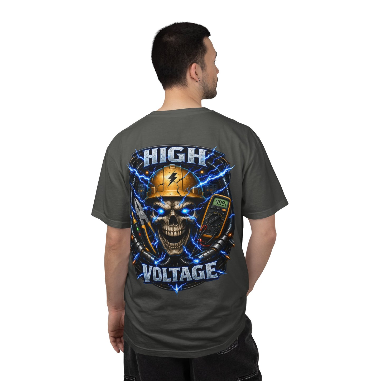 High Voltage Skull T-Shirt — Electrician Safety Graphic Tee