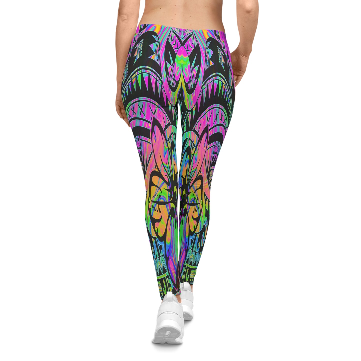 Psychedelic Tribal Print Leggings — Colorful All-Over-Print Women's Yoga Leggings