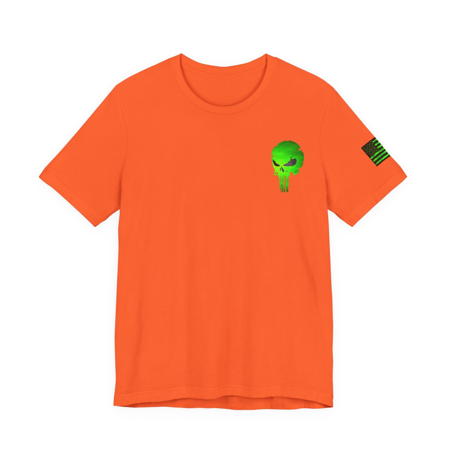 Toxic Green Punisher Skull – Neon Grunge Vigilante Graphic for Shirts, Decals & Prints